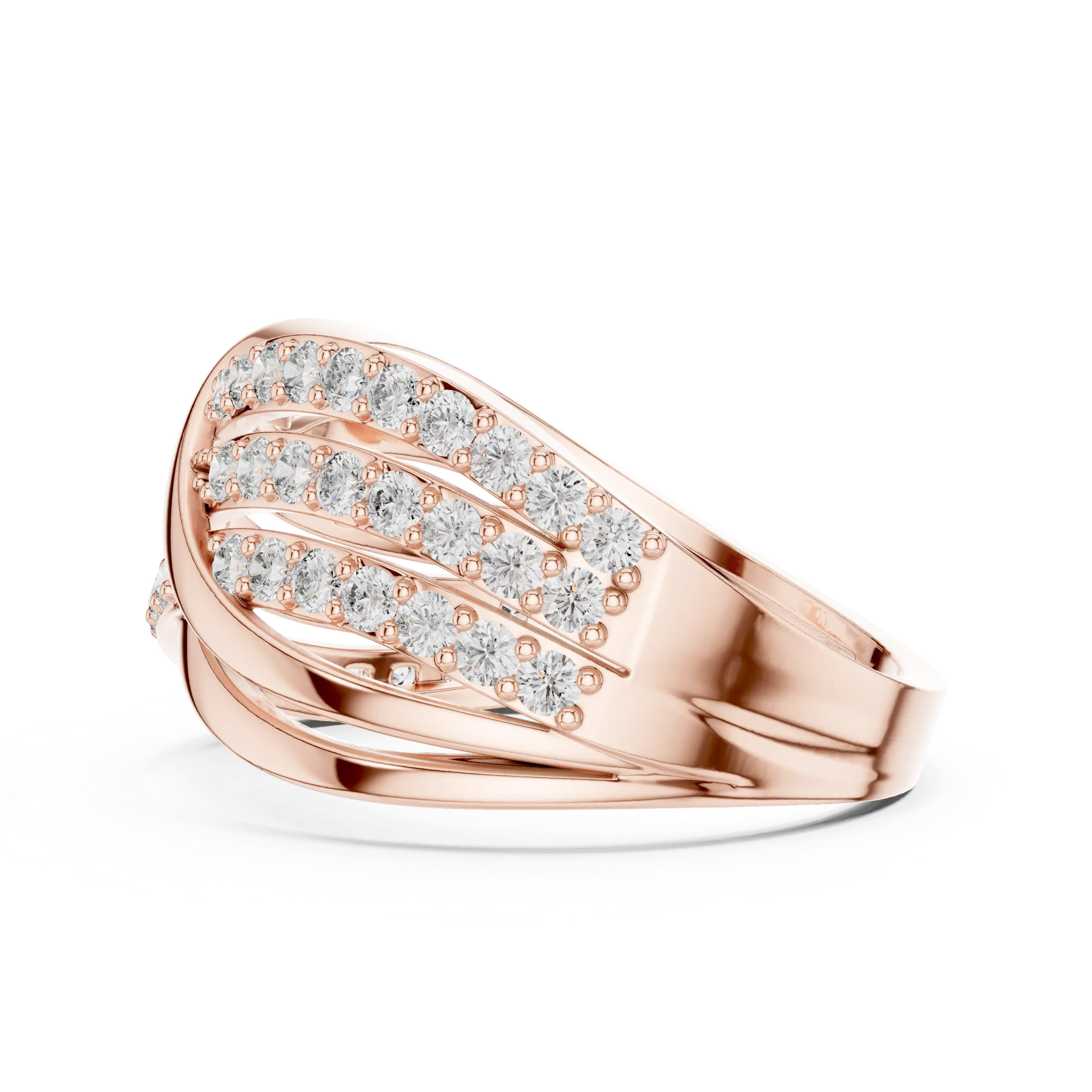 MJA008 - Multi-Row Criss-Cross Diamond Statement Ring
