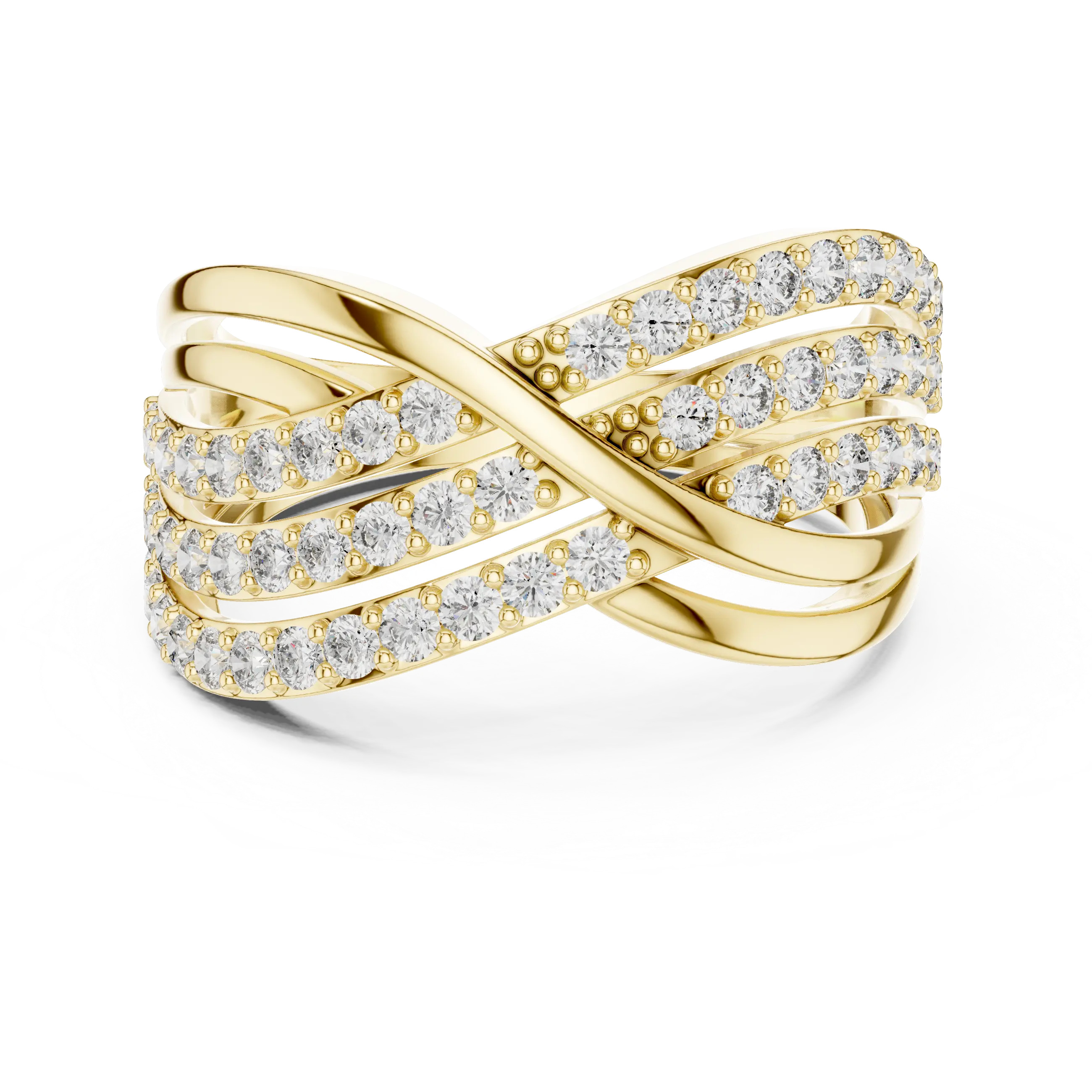 MJA008 - Multi-Row Criss-Cross Diamond Statement Ring