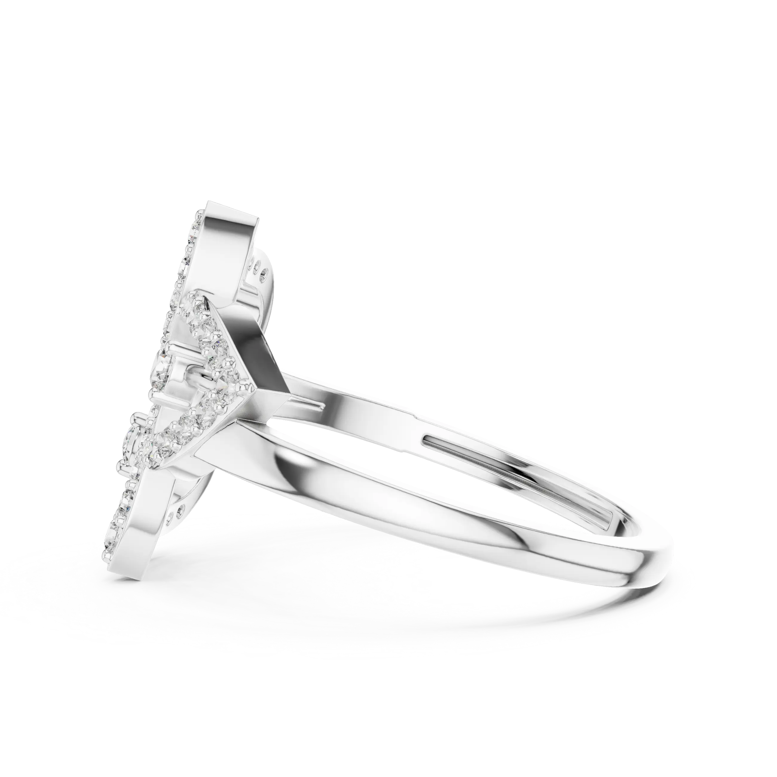 MJA010 - Botanical Three-Leaf Diamond Statement Ring