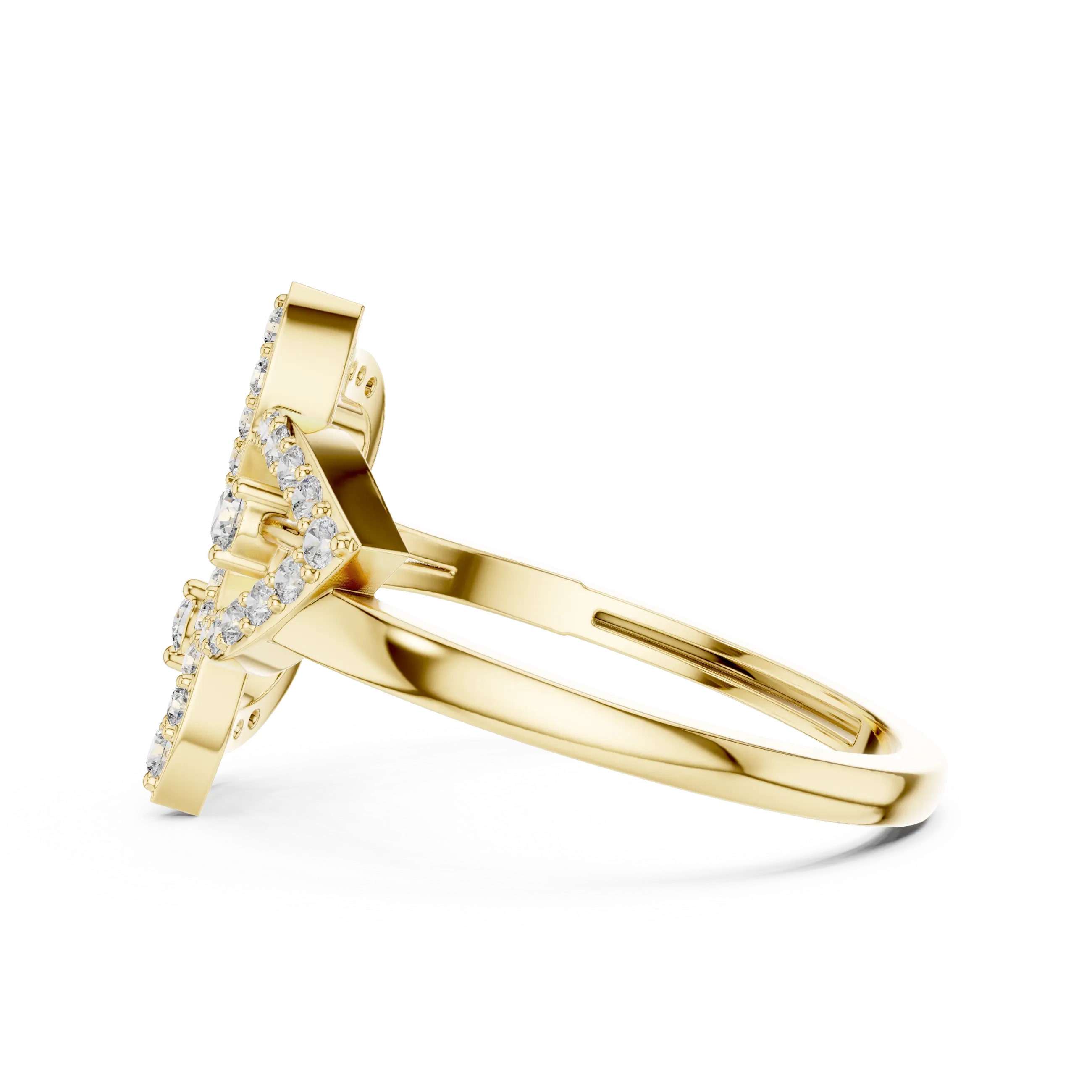 MJA010 - Botanical Three-Leaf Diamond Statement Ring