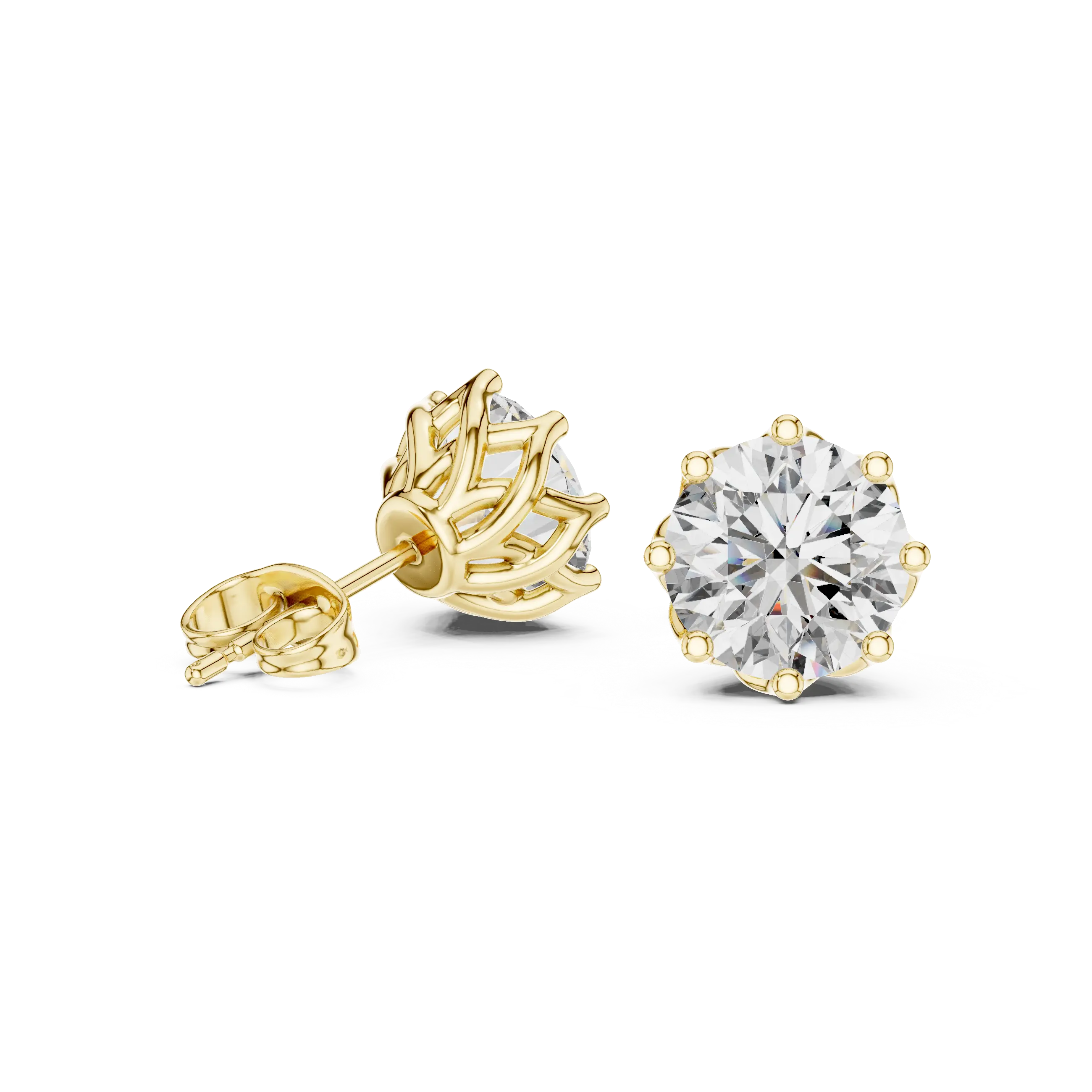MJER70 - Eight-Prong Round Brilliant Post Earrings