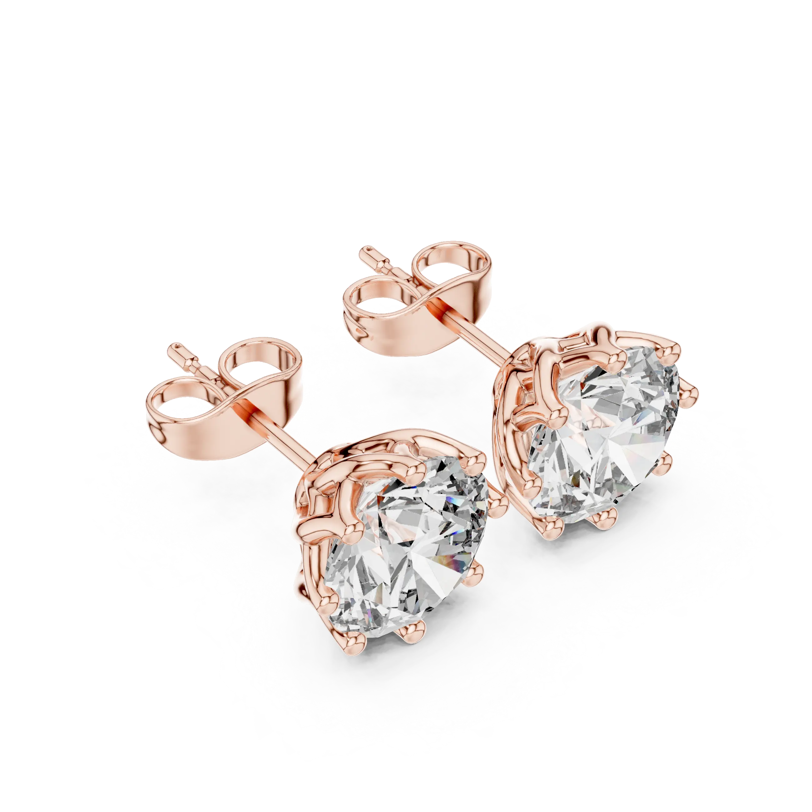 MJER70 - Eight-Prong Round Brilliant Post Earrings