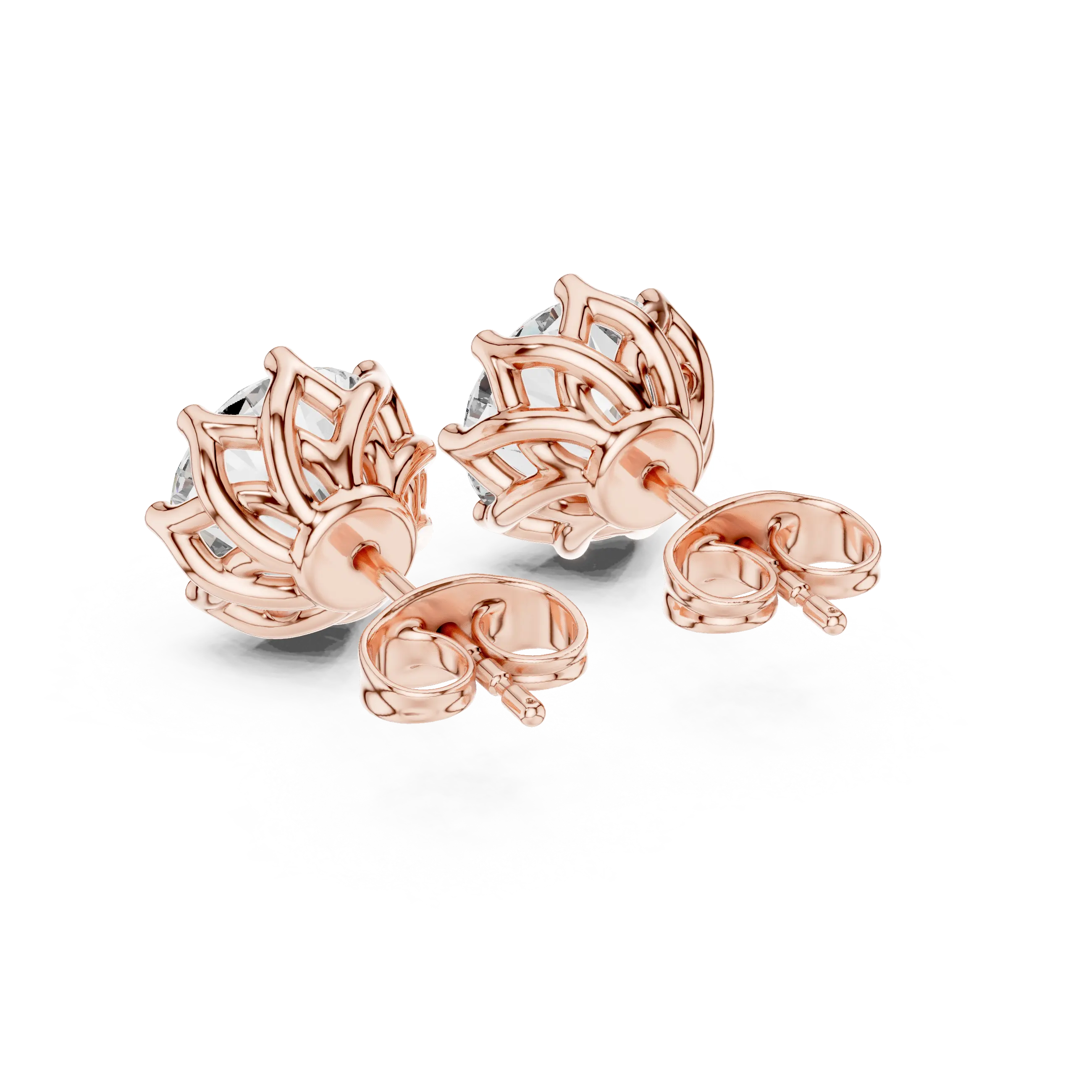 MJER70 - Eight-Prong Round Brilliant Post Earrings