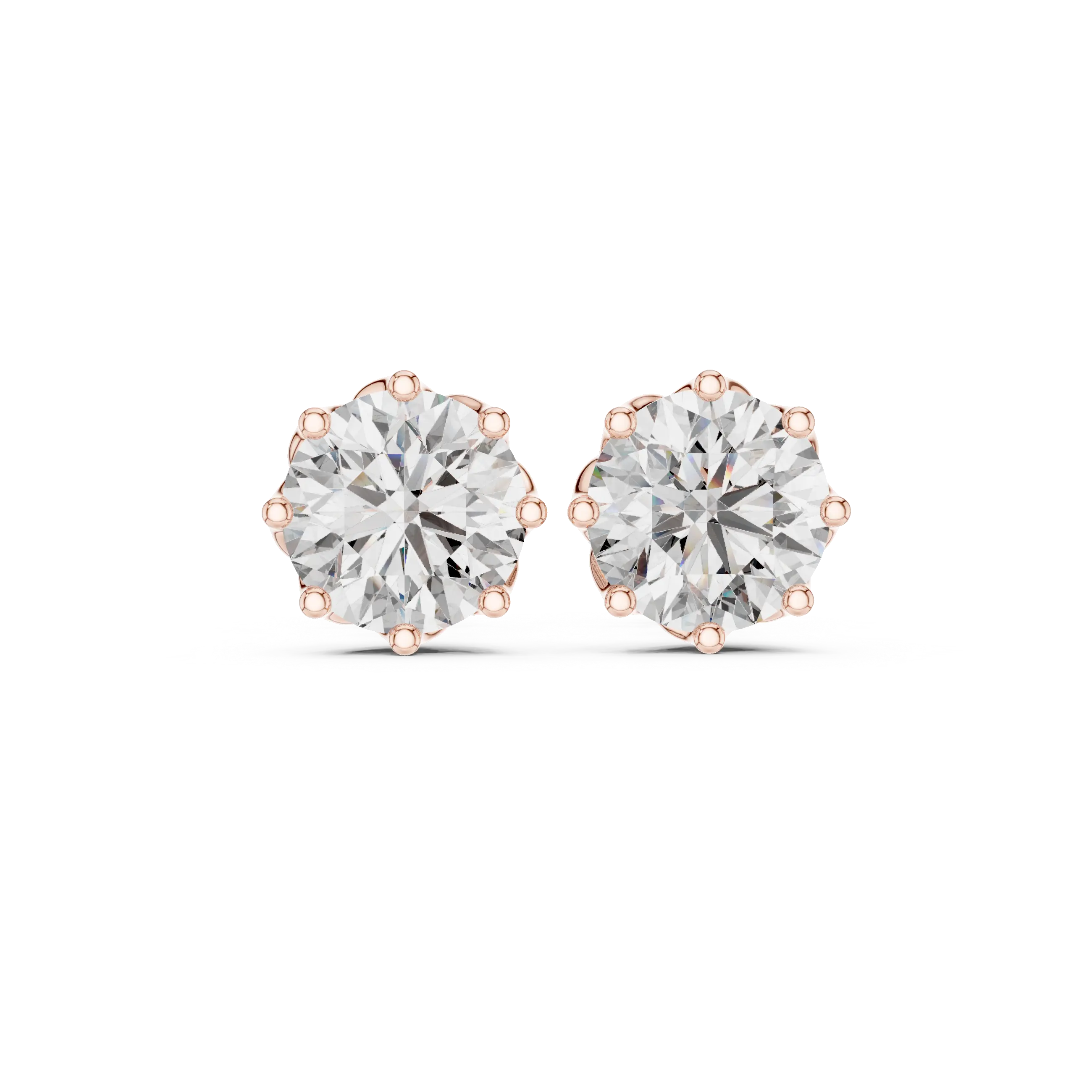 MJER70 - Eight-Prong Round Brilliant Post Earrings
