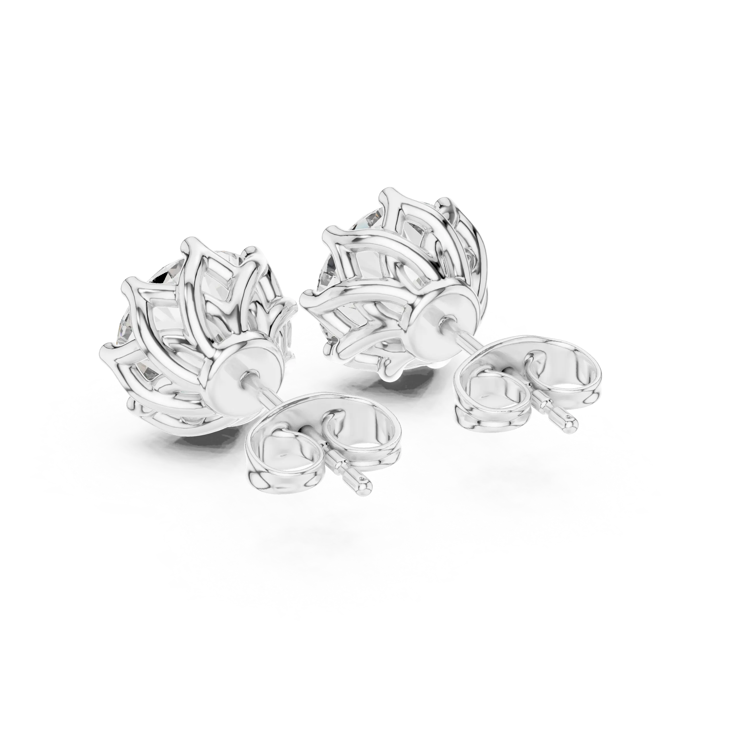 MJER70 - Eight-Prong Round Brilliant Post Earrings