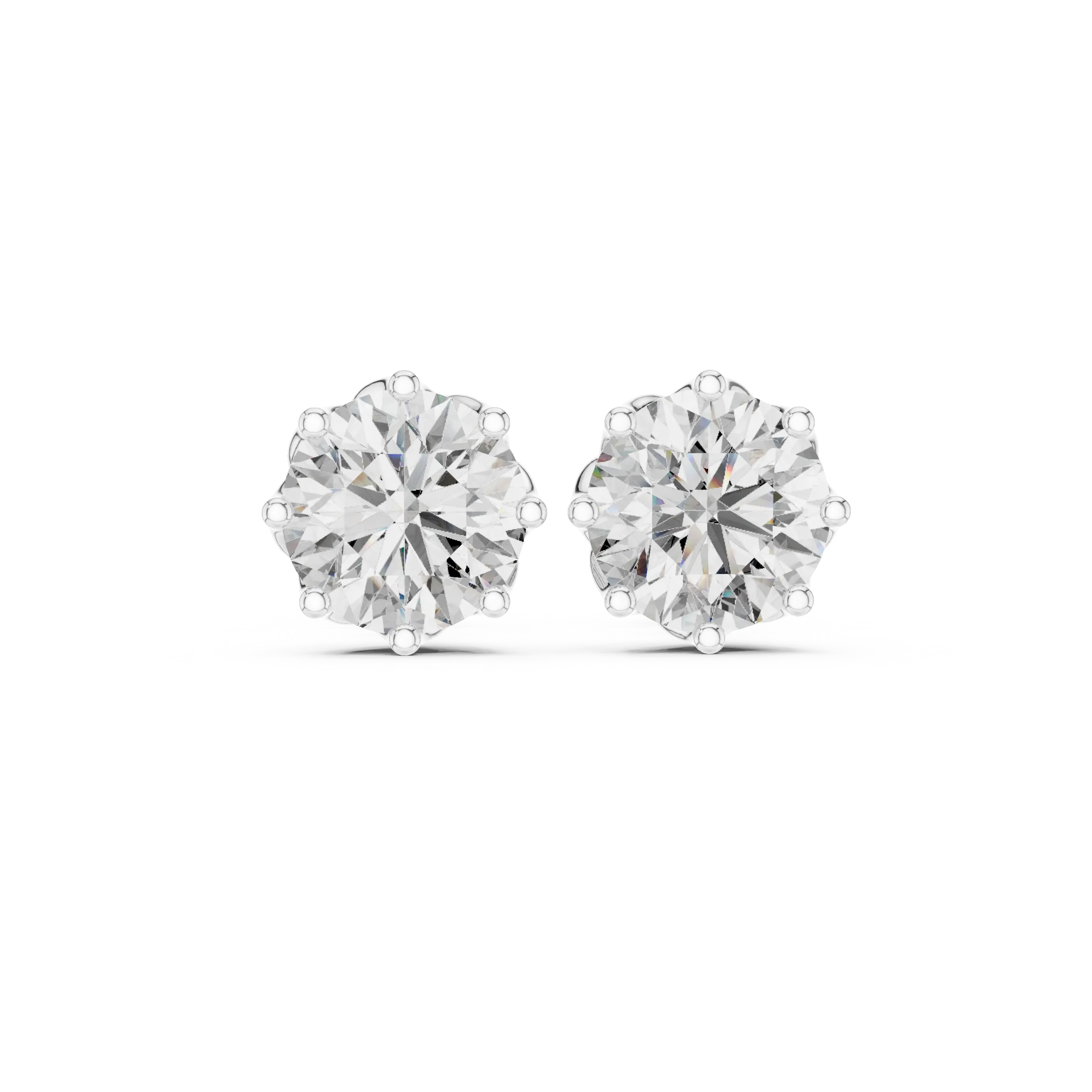 MJER70 - Eight-Prong Round Brilliant Post Earrings