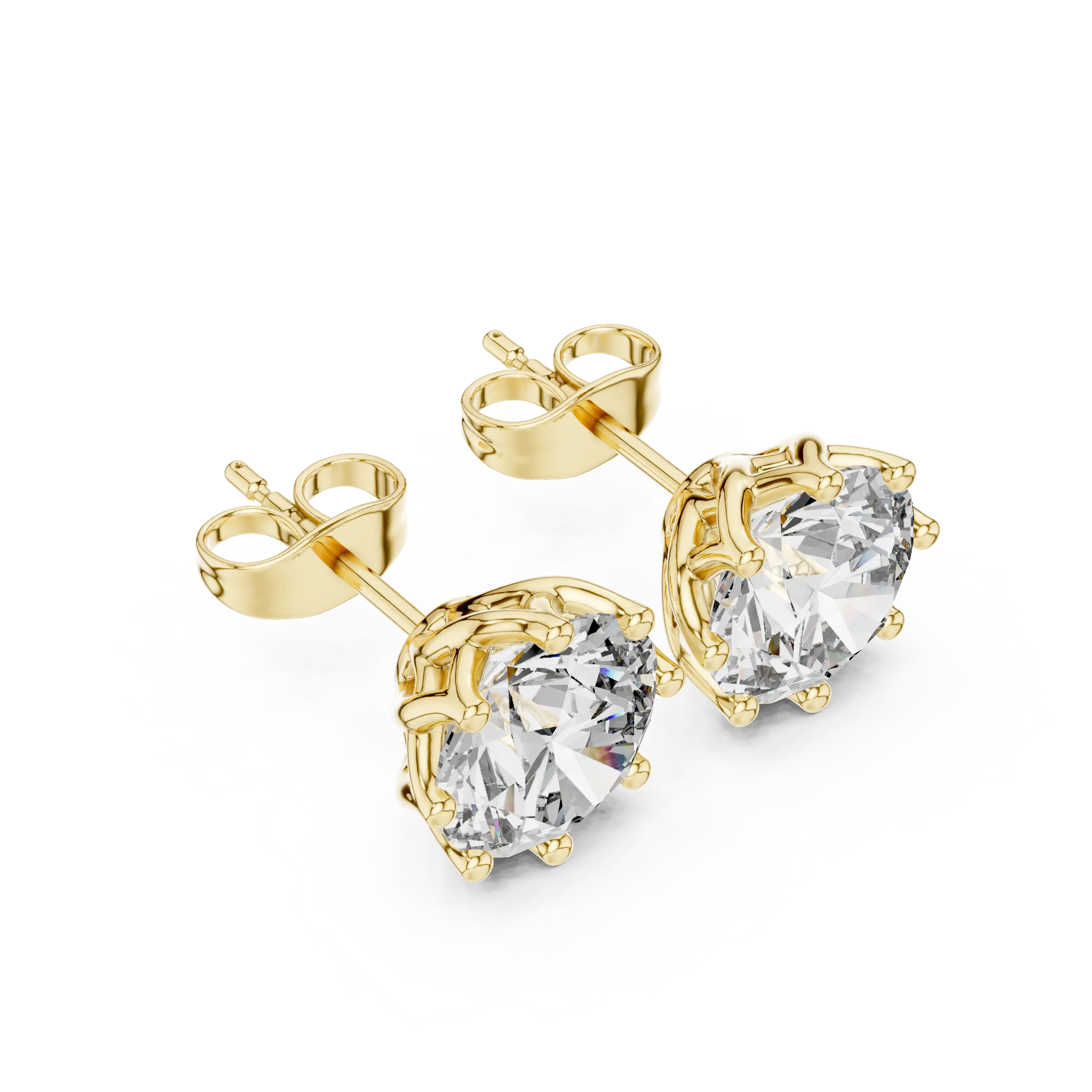 MJER70 - Eight-Prong Round Brilliant Post Earrings