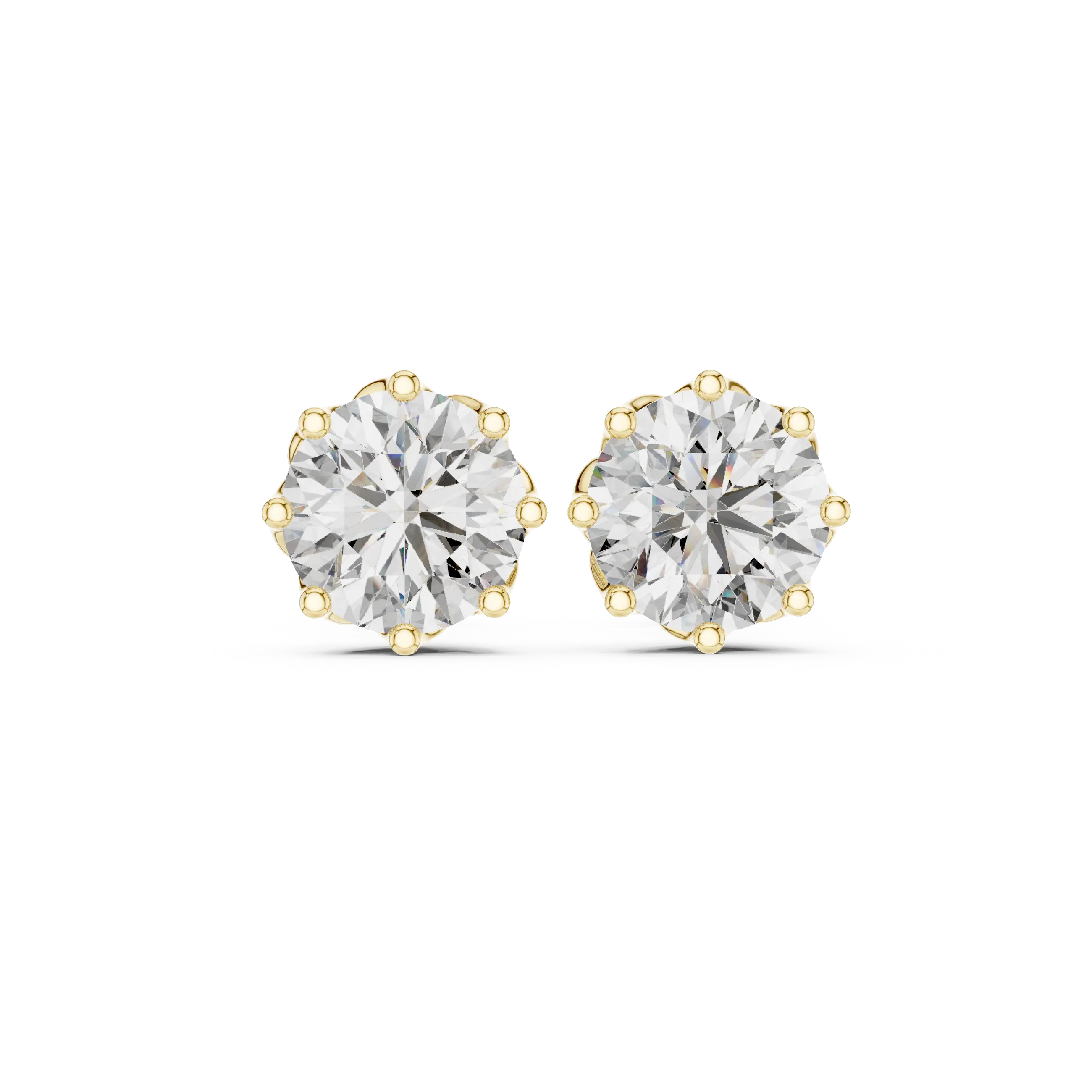 MJER70 - Eight-Prong Round Brilliant Post Earrings