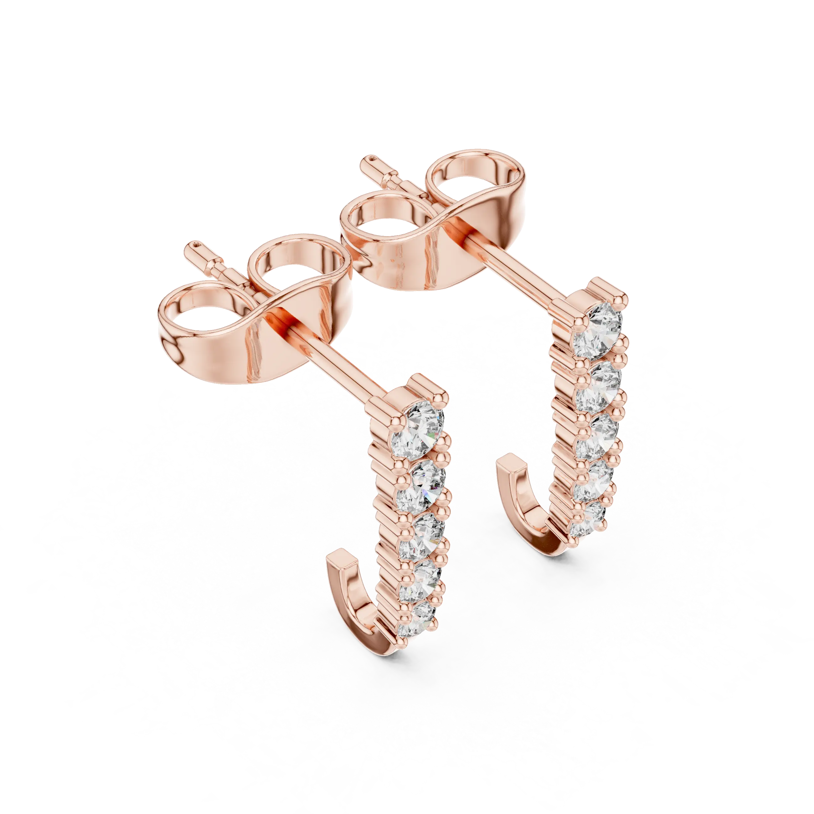 MJER72 - Contoured Sparkling Ear Pin Studs