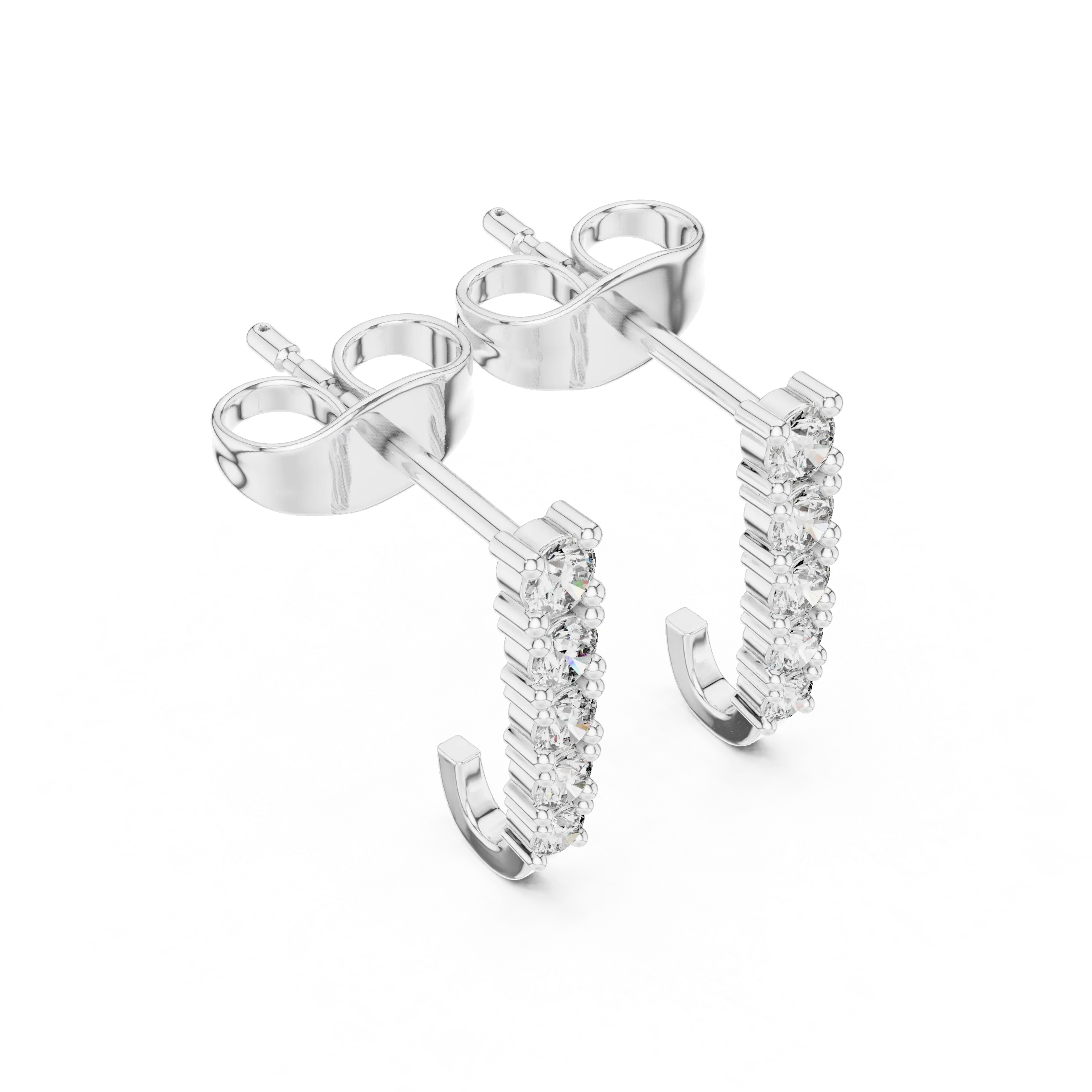 MJER72 - Contoured Sparkling Ear Pin Studs