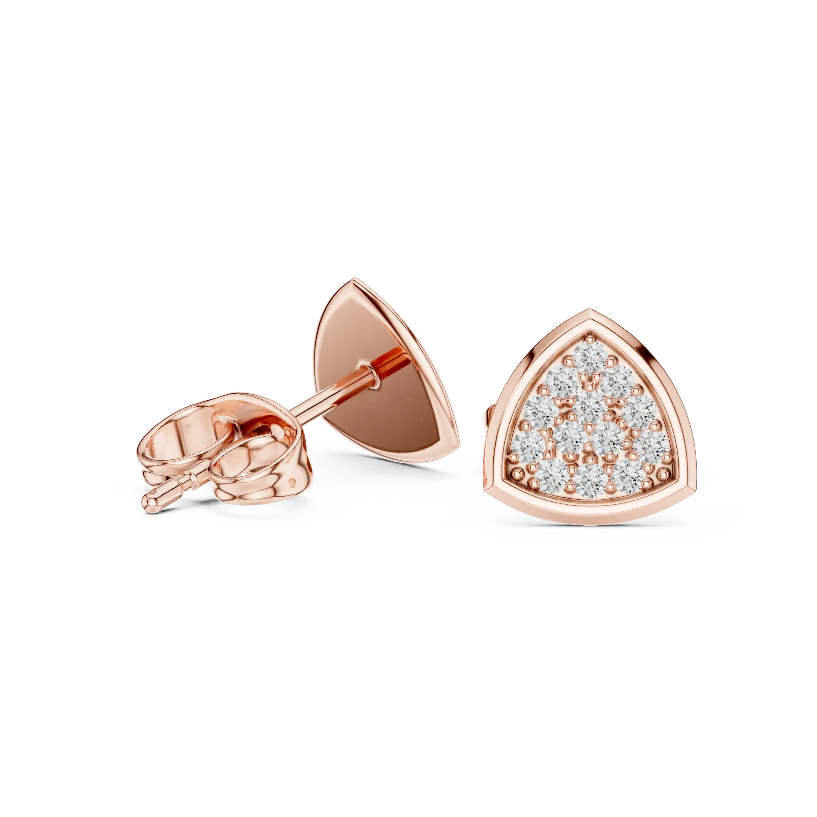 MJER71 - Beveled Trilliant Diamond-Accent Studs