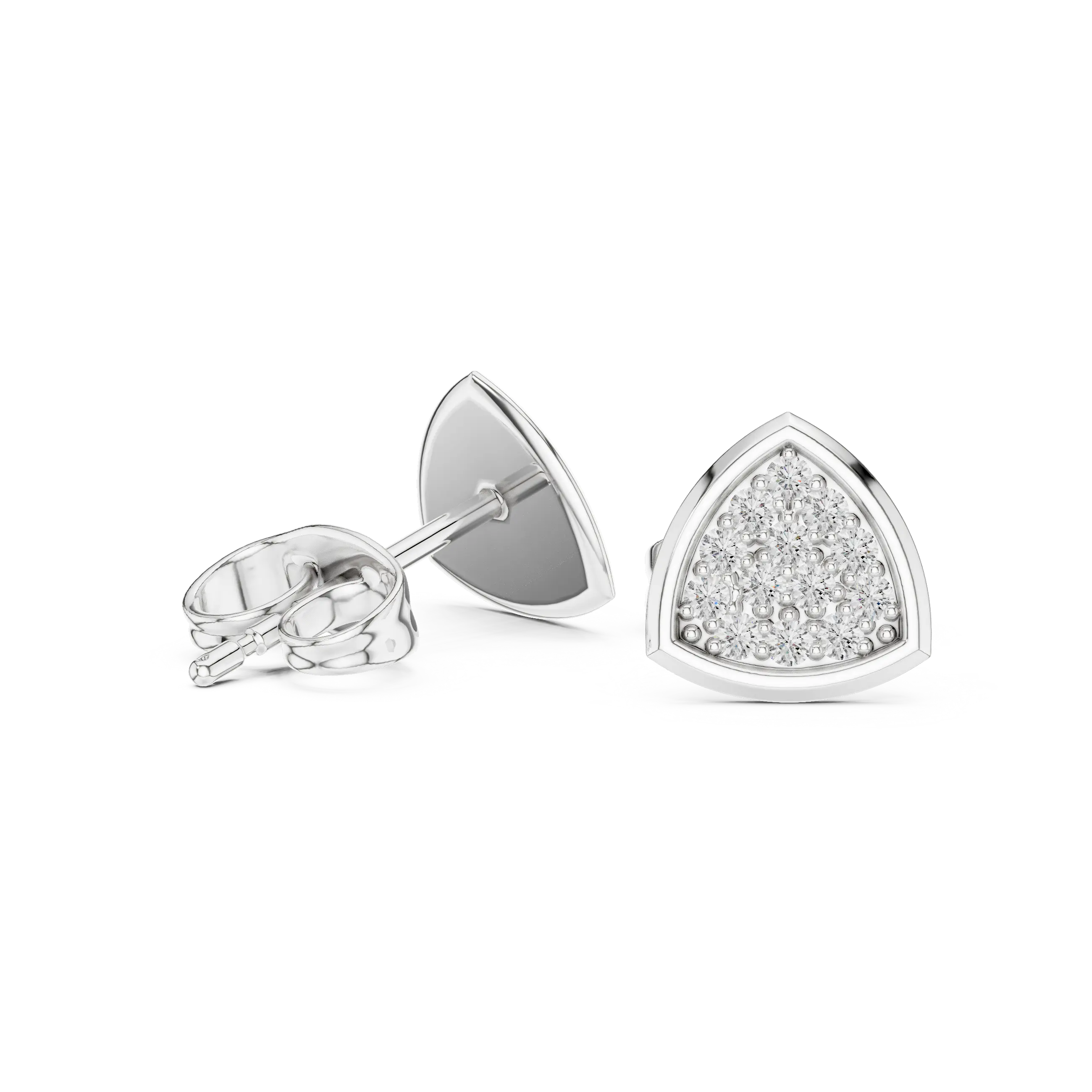 MJER71 - Beveled Trilliant Diamond-Accent Studs