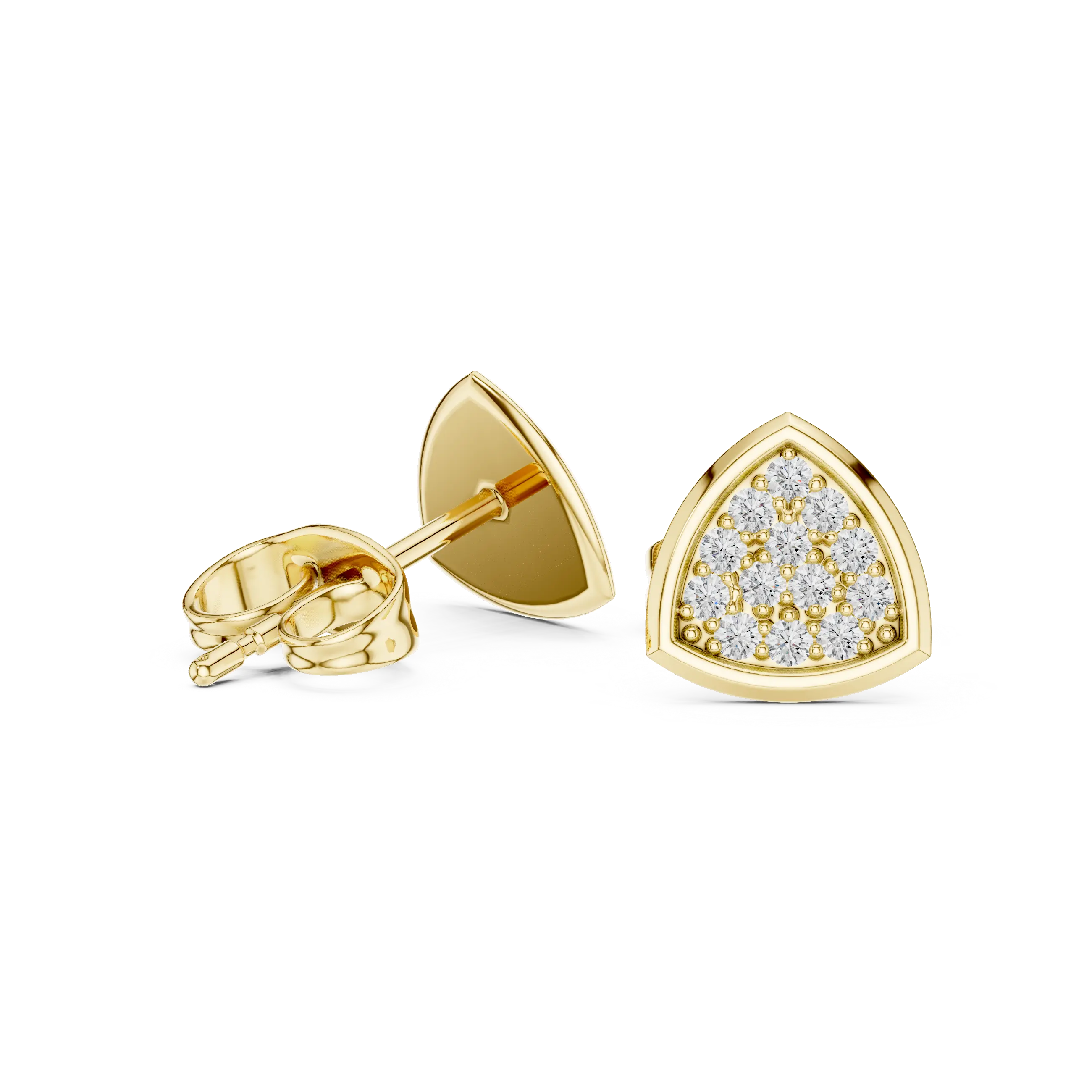MJER71 - Beveled Trilliant Diamond-Accent Studs