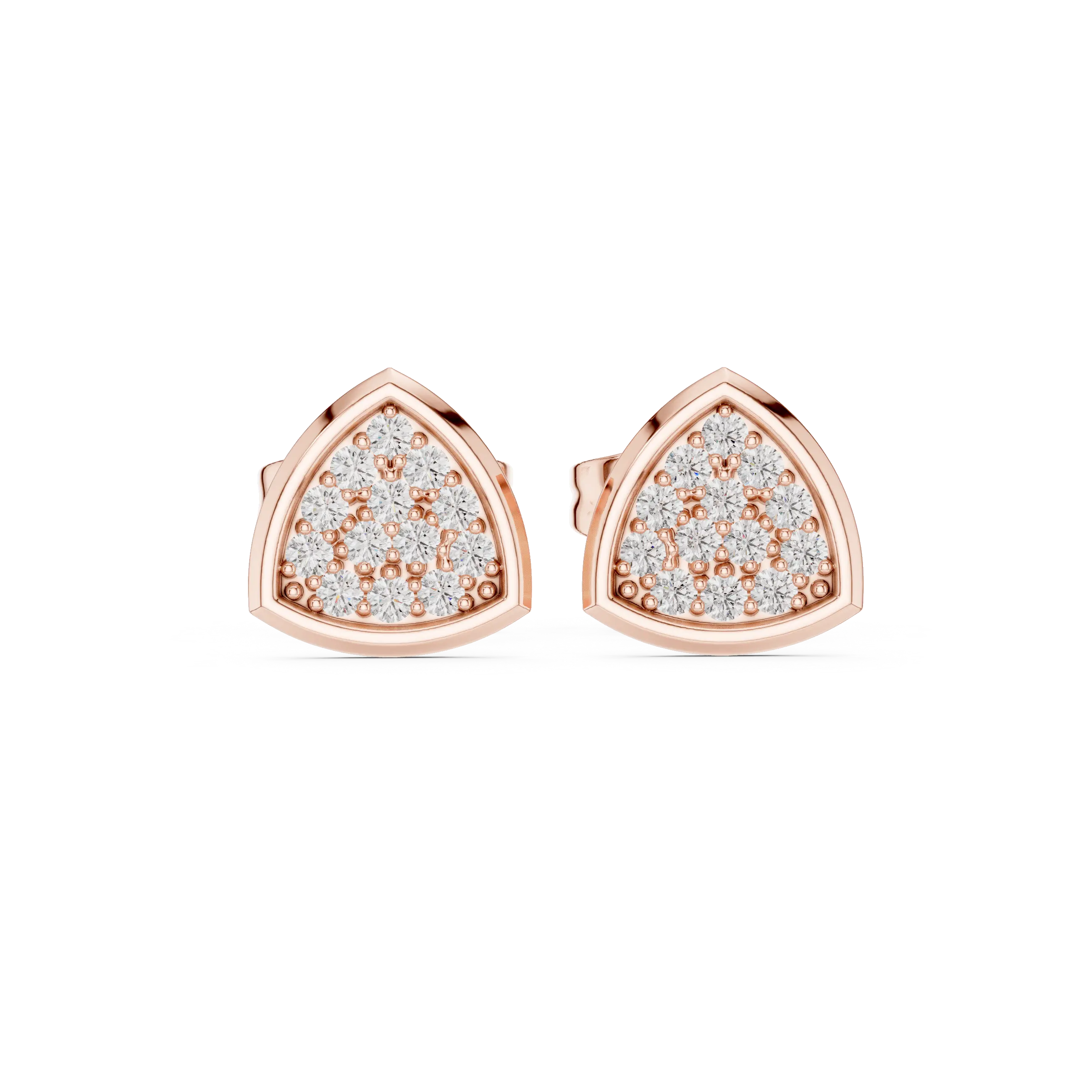 MJER71 - Beveled Trilliant Diamond-Accent Studs