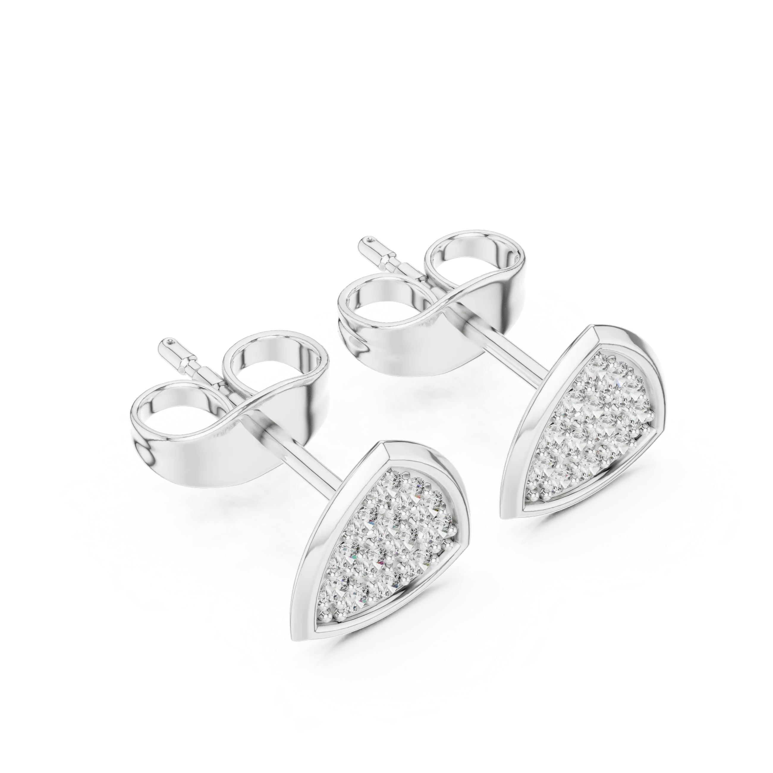 MJER71 - Beveled Trilliant Diamond-Accent Studs