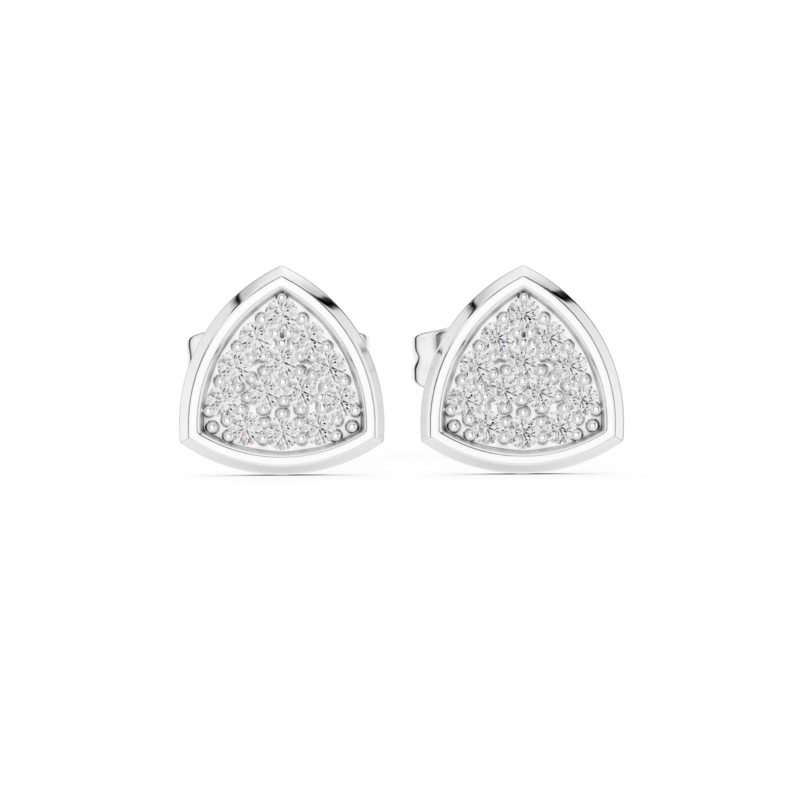 MJER71 - Beveled Trilliant Diamond-Accent Studs