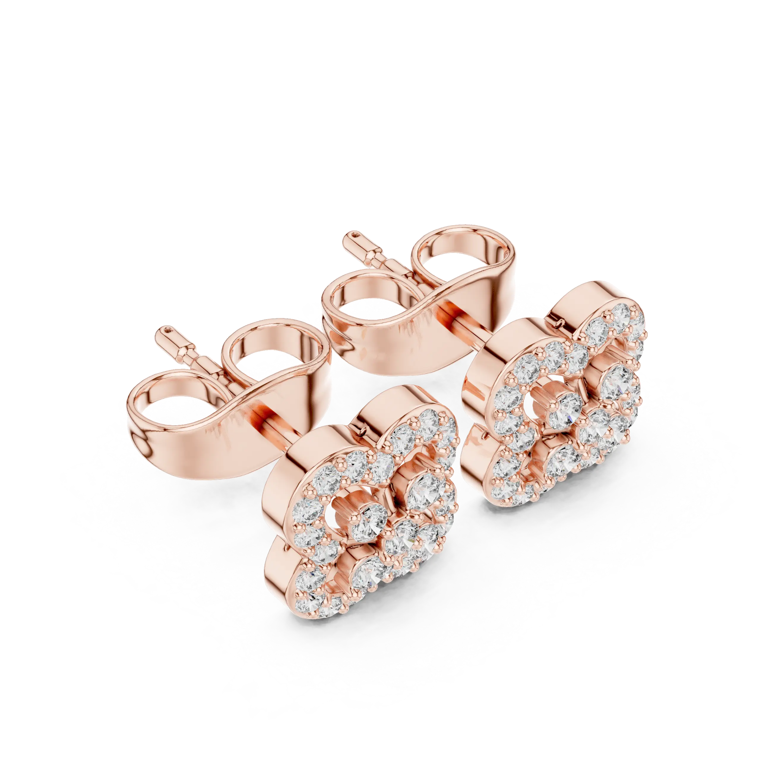 MJER74 - Quatrefoil Bloom Diamond-Accent Studs