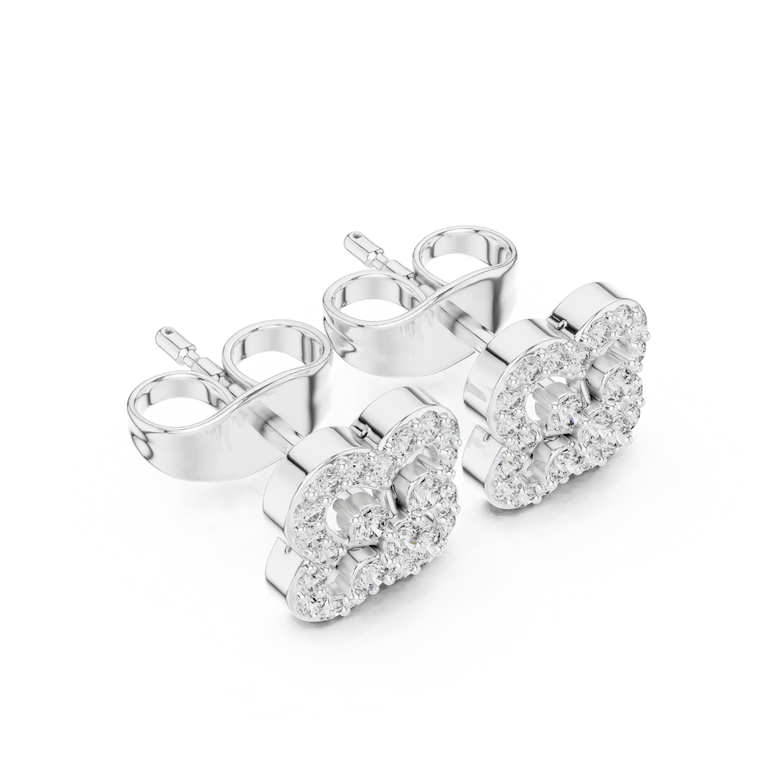 MJER74 - Quatrefoil Bloom Diamond-Accent Studs