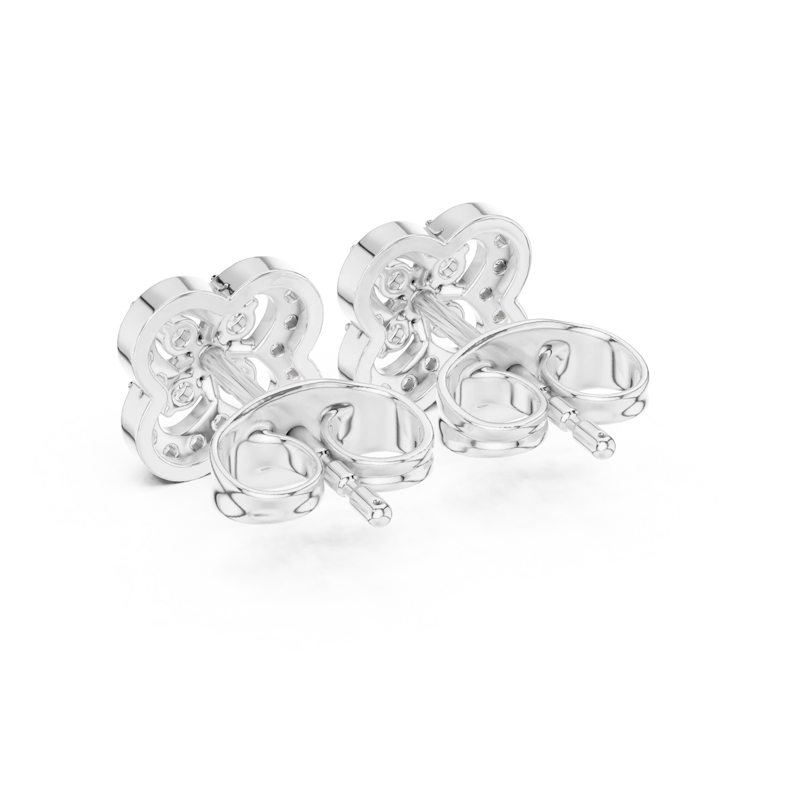 MJER74 - Quatrefoil Bloom Diamond-Accent Studs