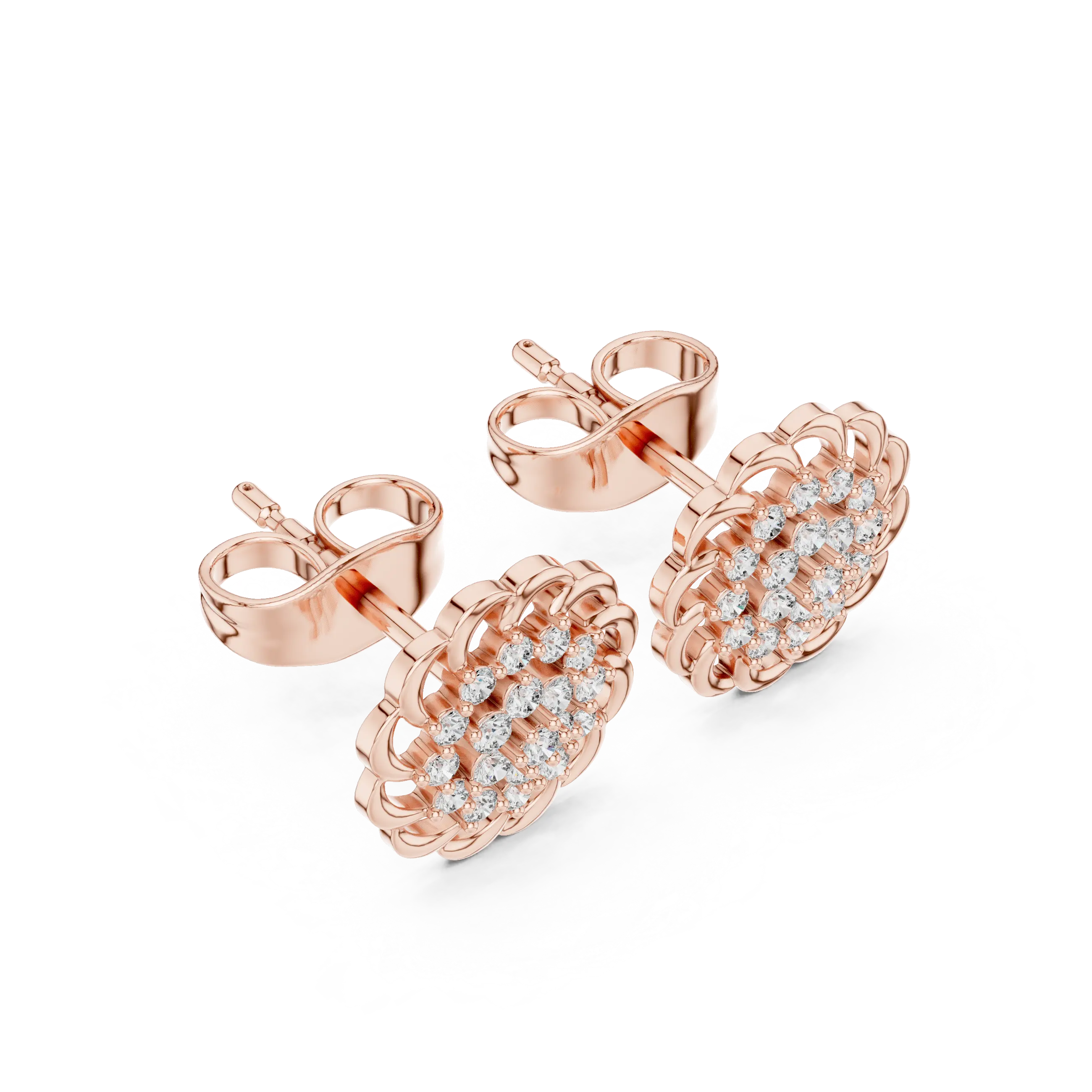 MJER76 - Swirled Floral Cluster Post Earrings