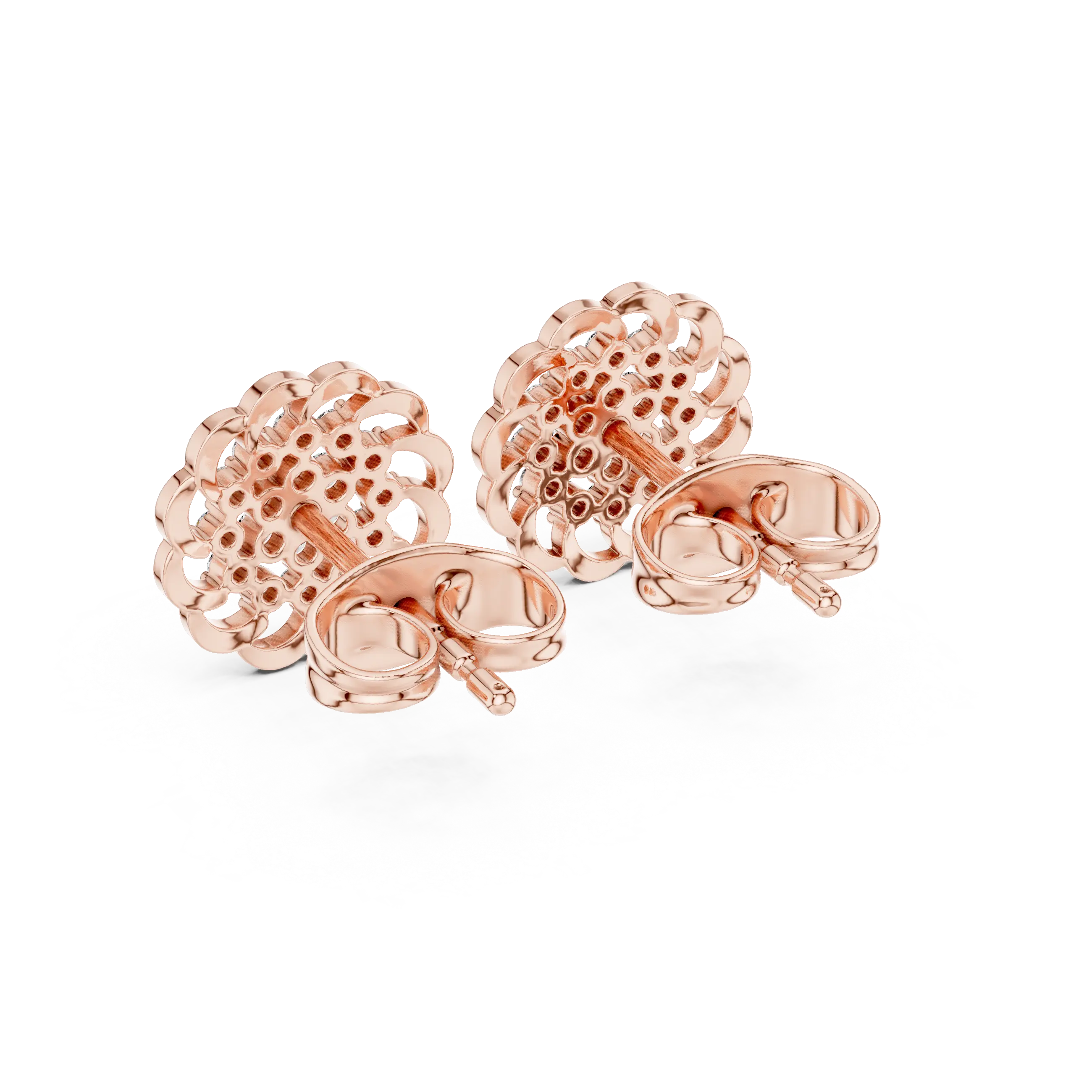 MJER76 - Swirled Floral Cluster Post Earrings