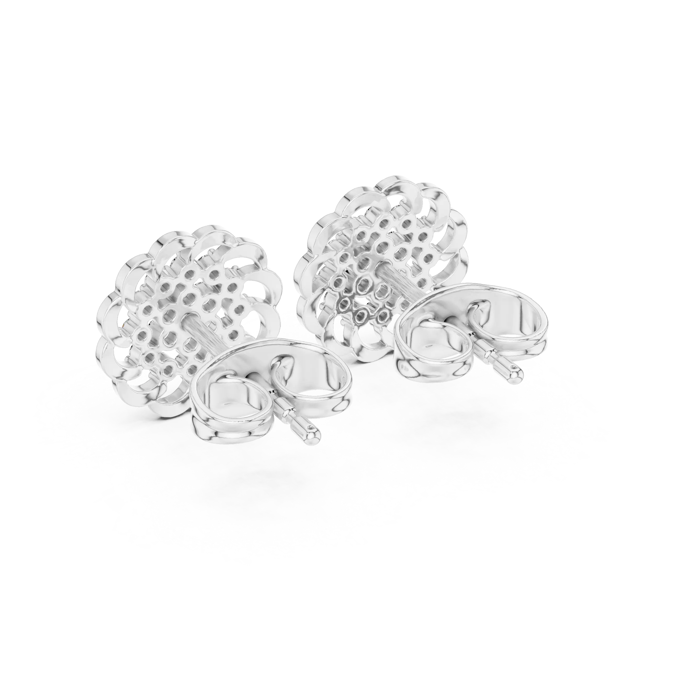 MJER76 - Swirled Floral Cluster Post Earrings