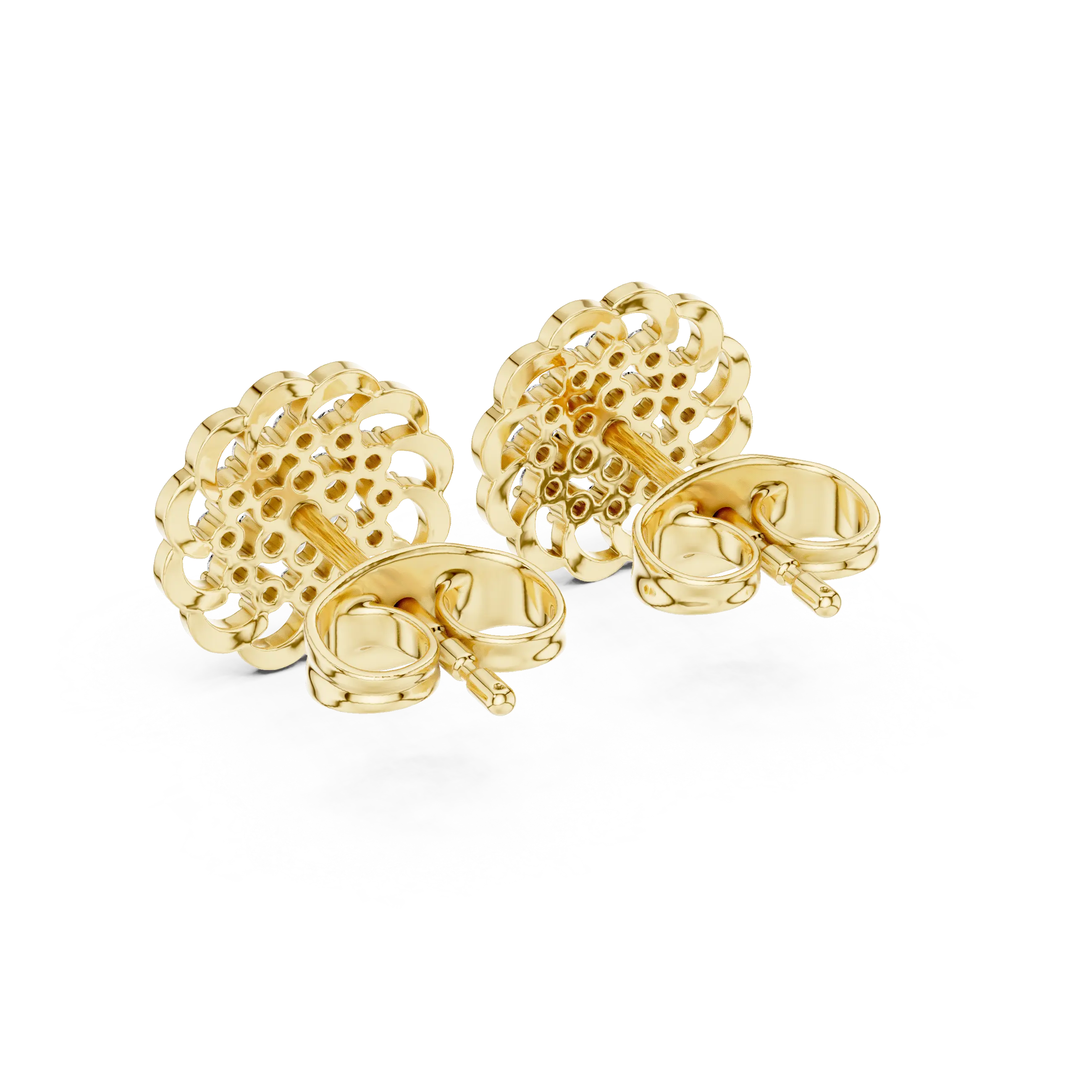 MJER76 - Swirled Floral Cluster Post Earrings