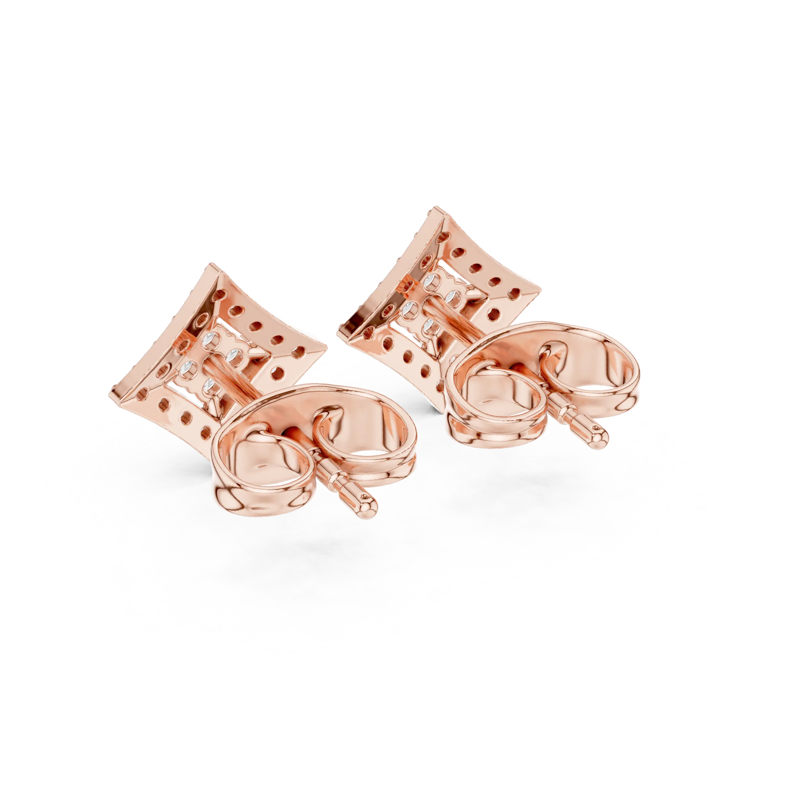 MJER39 - Concentric Rhombus Pavé Studs
