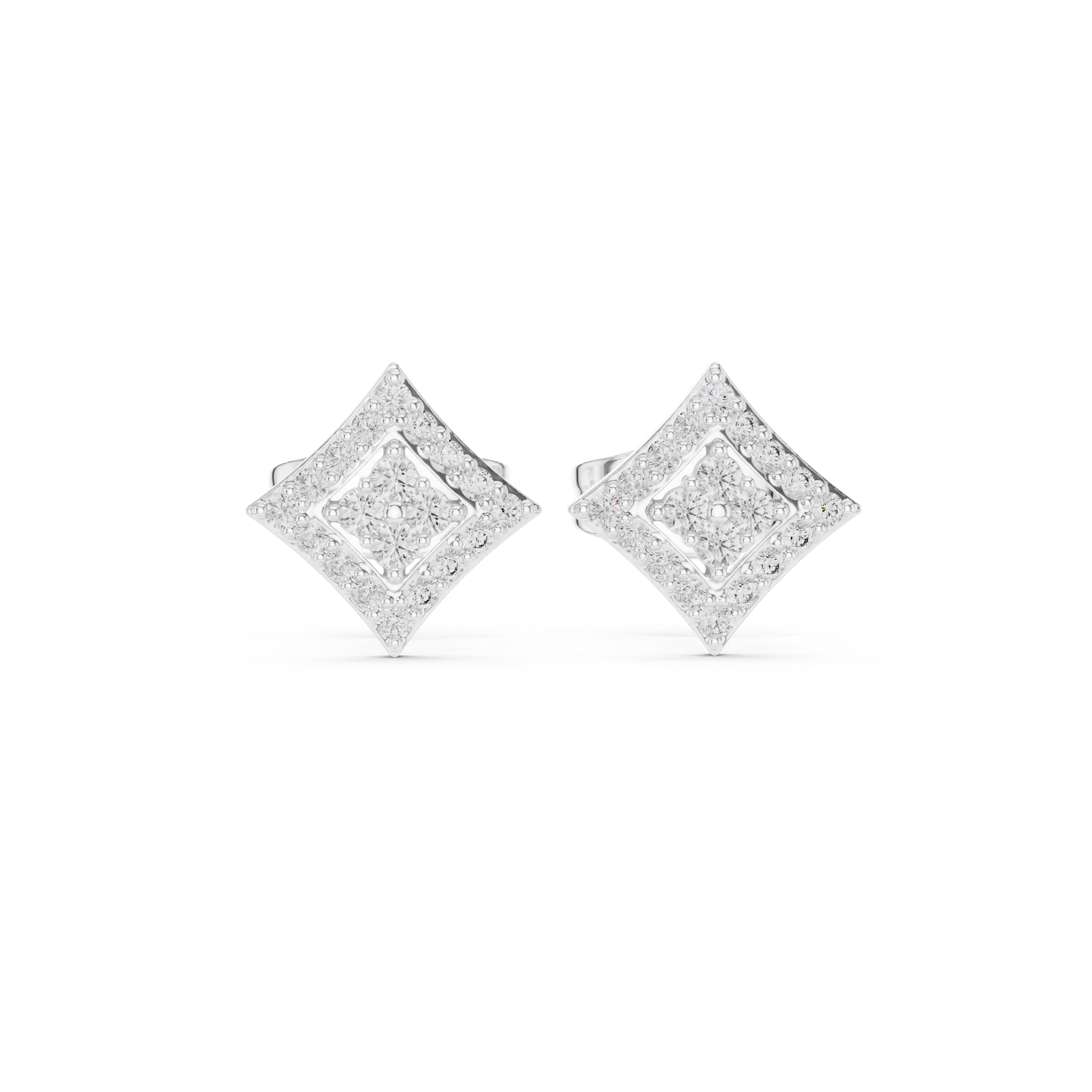 MJER39 - Concentric Rhombus Pavé Studs