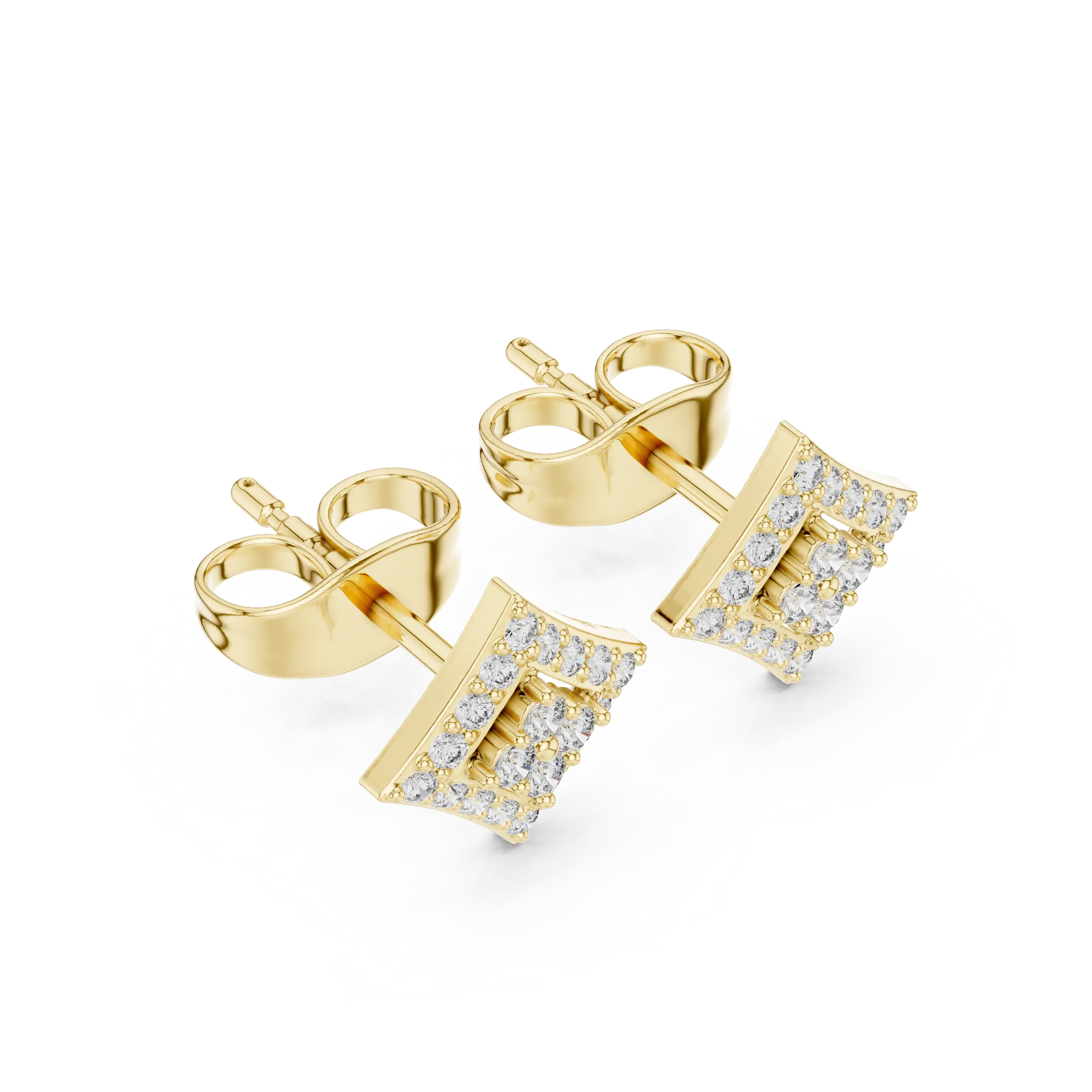MJER39 - Concentric Rhombus Pavé Studs