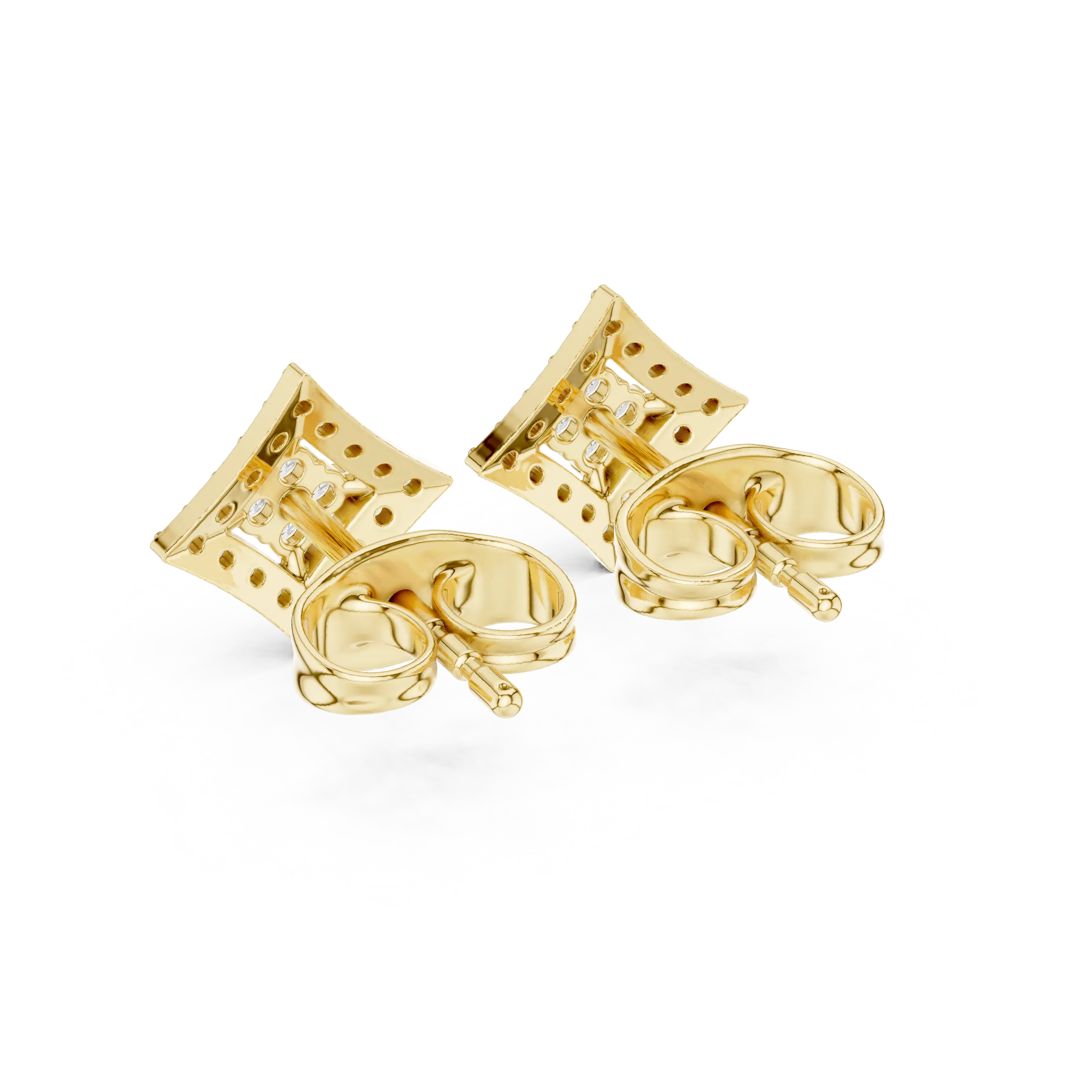 MJER39 - Concentric Rhombus Pavé Studs