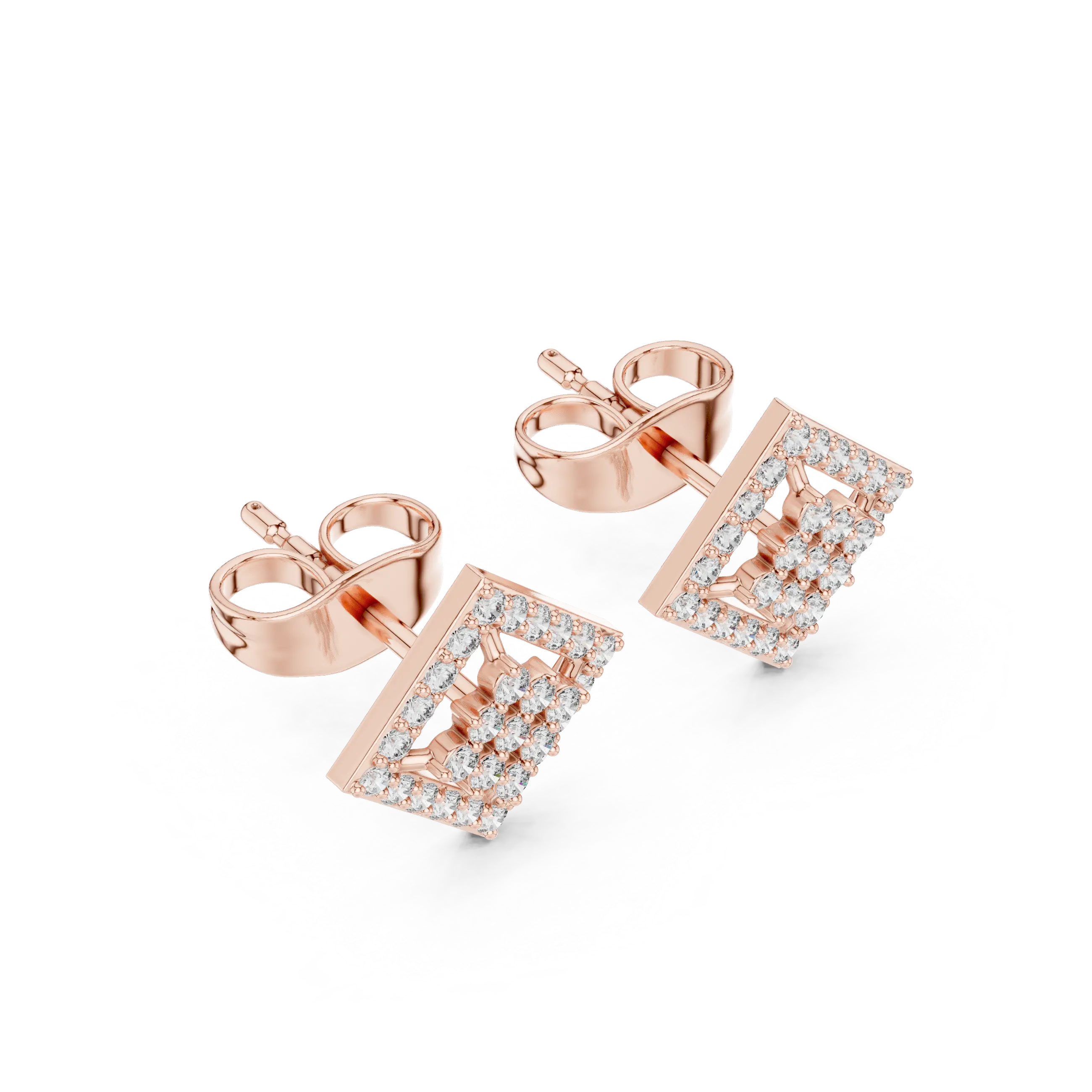 MJER36 - Diamond-Shaped Pavé Cluster Studs