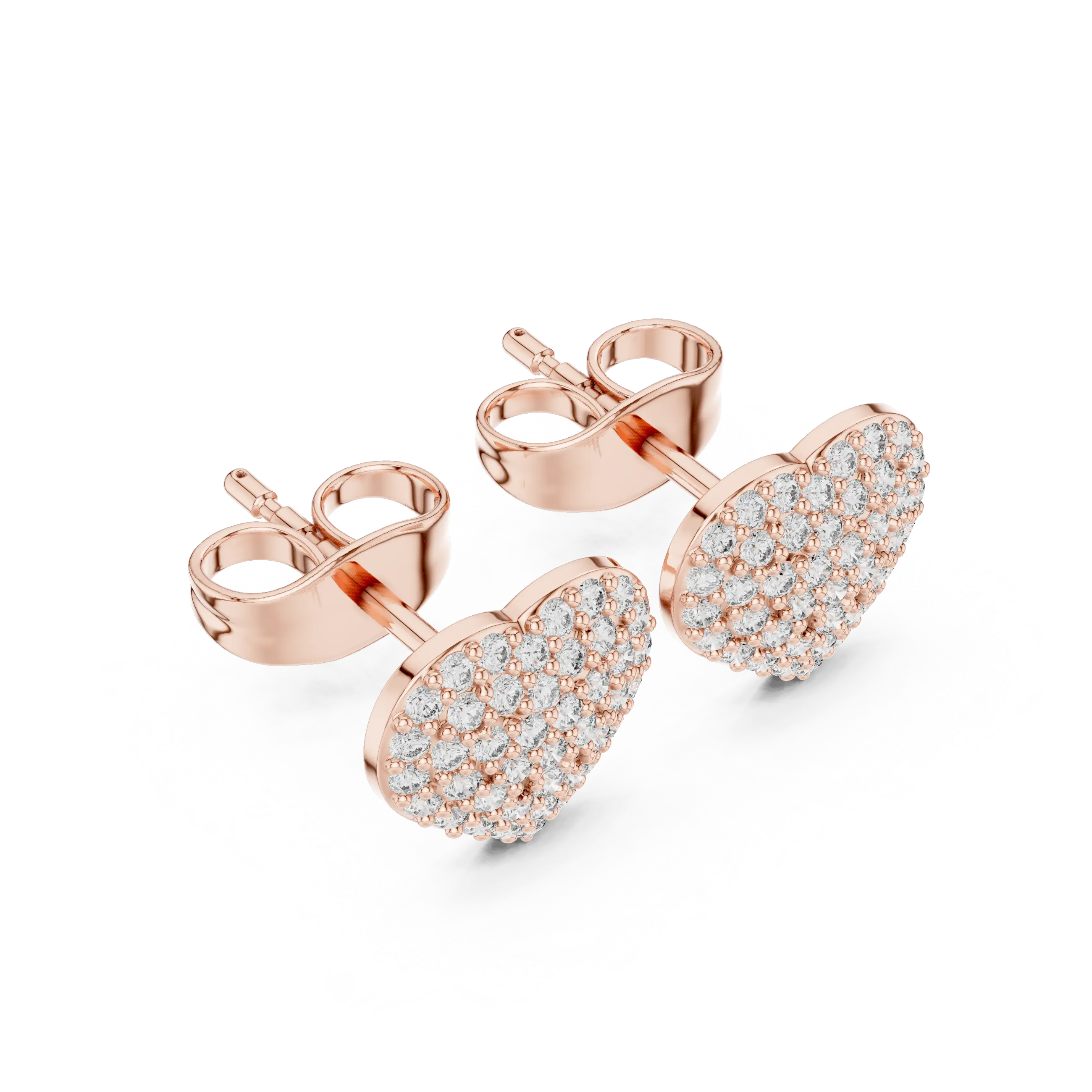 MJER77 - Glimmering Puffed Heart Post Earrings
