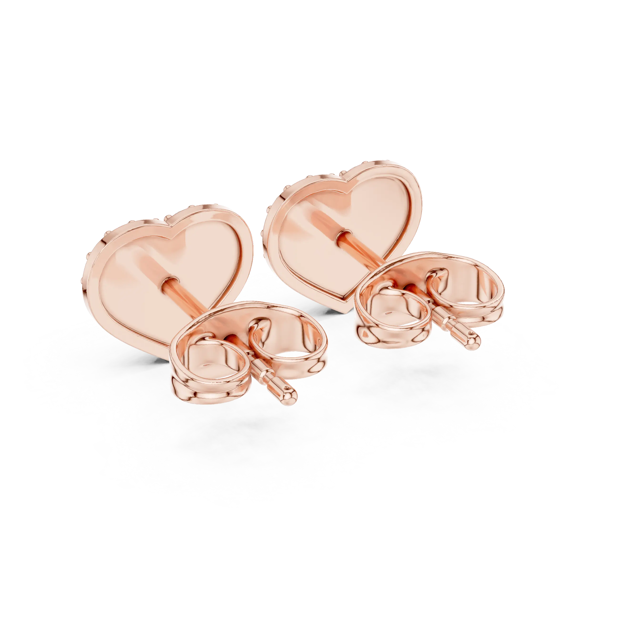 MJER77 - Glimmering Puffed Heart Post Earrings