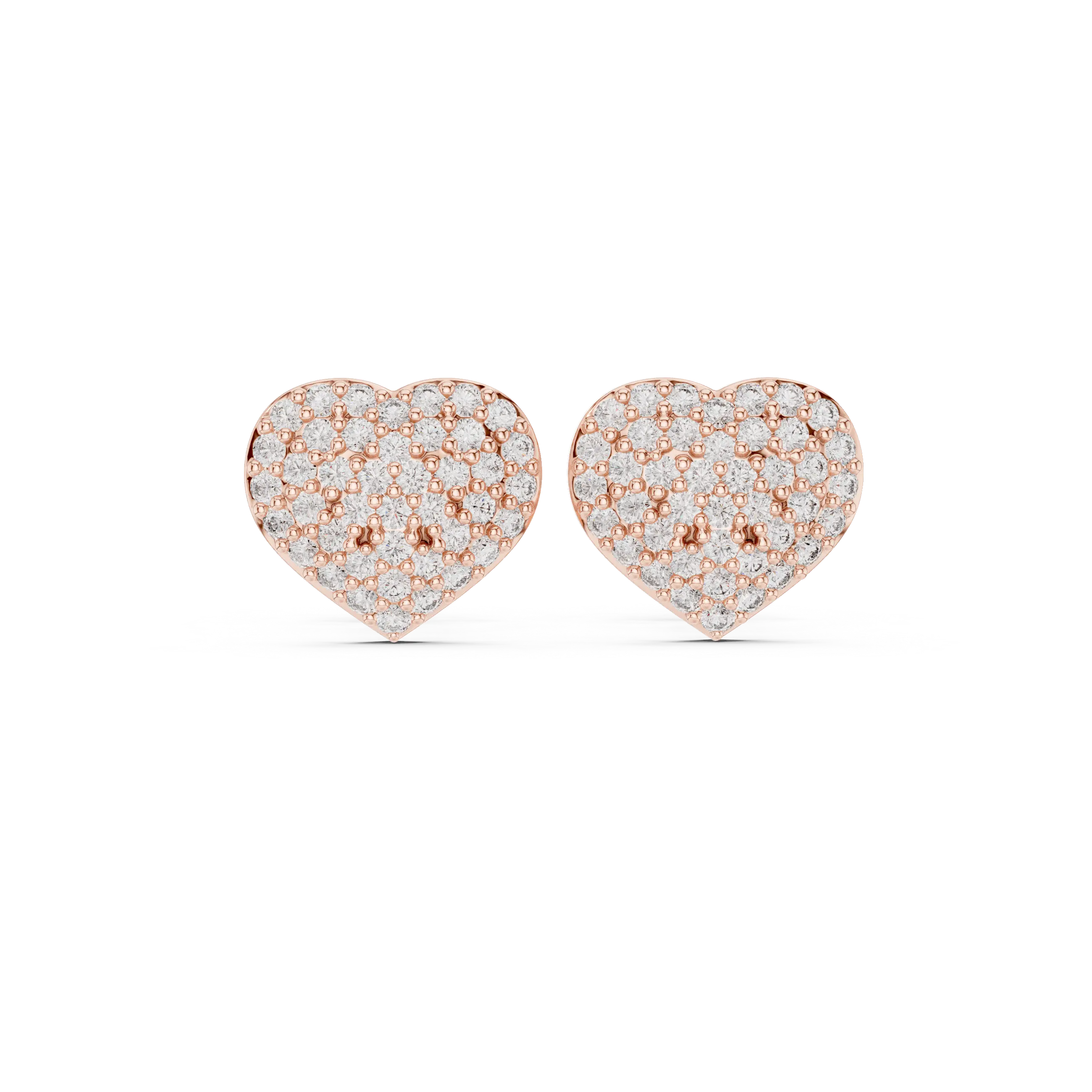 MJER77 - Glimmering Puffed Heart Post Earrings