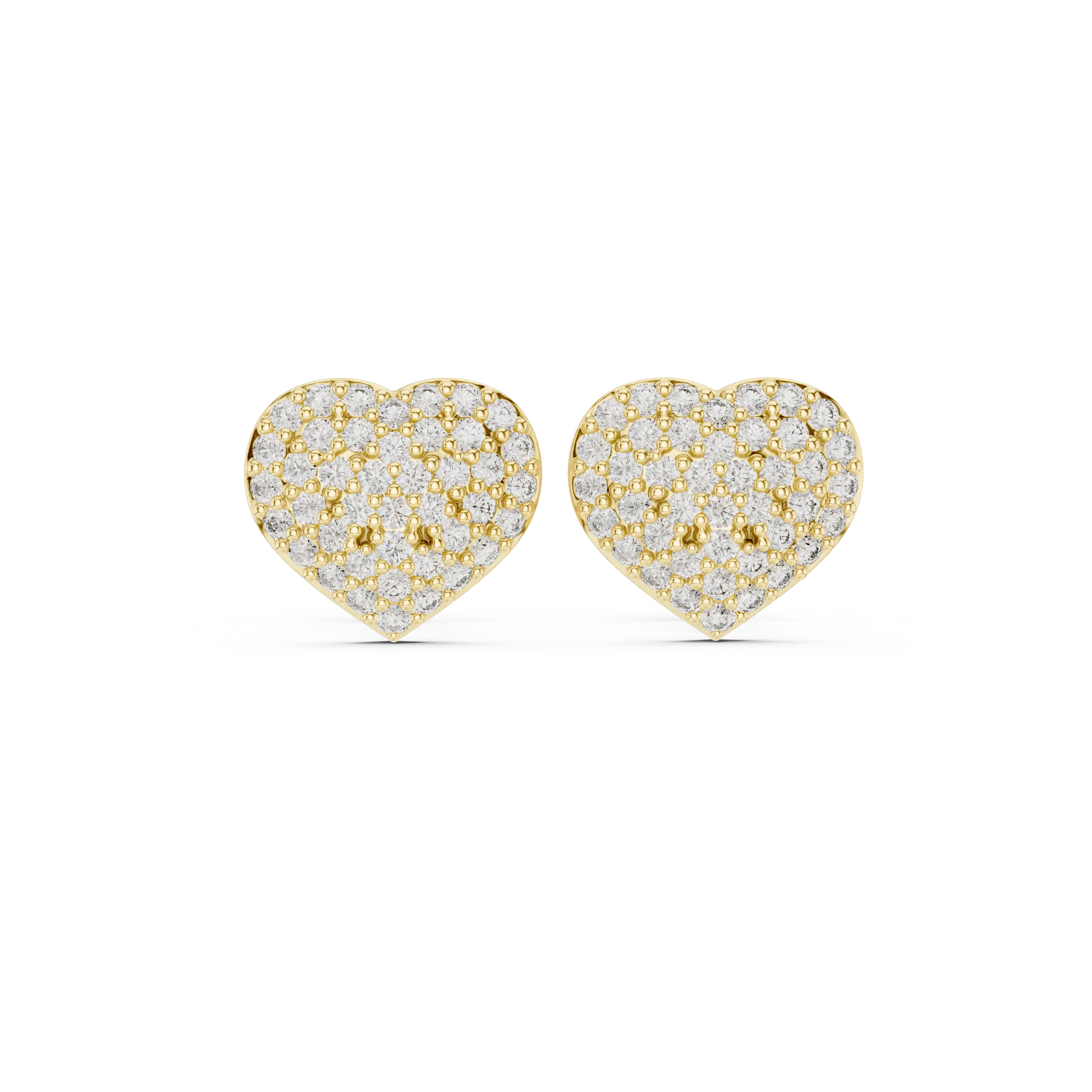 MJER77 - Glimmering Puffed Heart Post Earrings