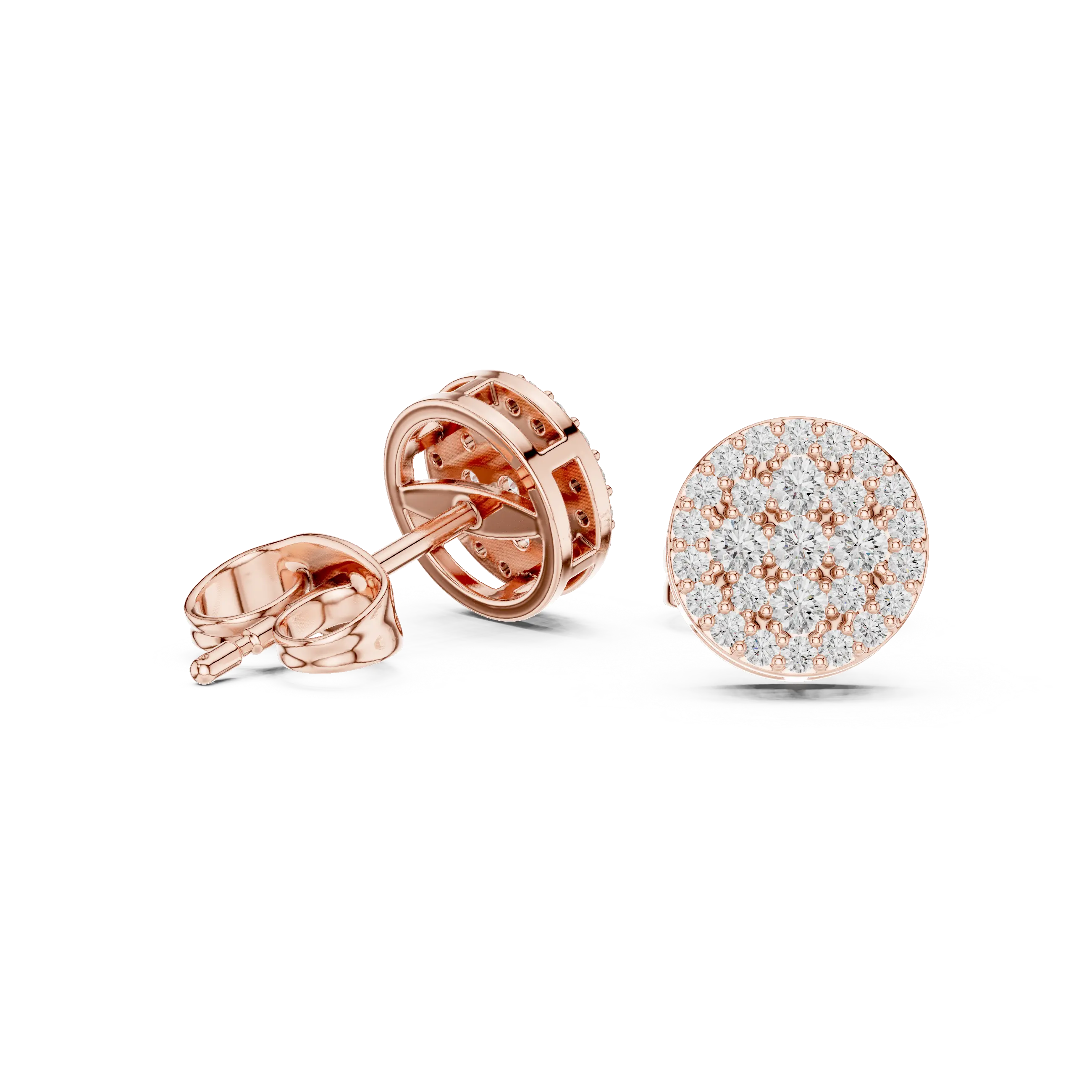 MJER45 - Domed Starlight Medallion Stud Earrings