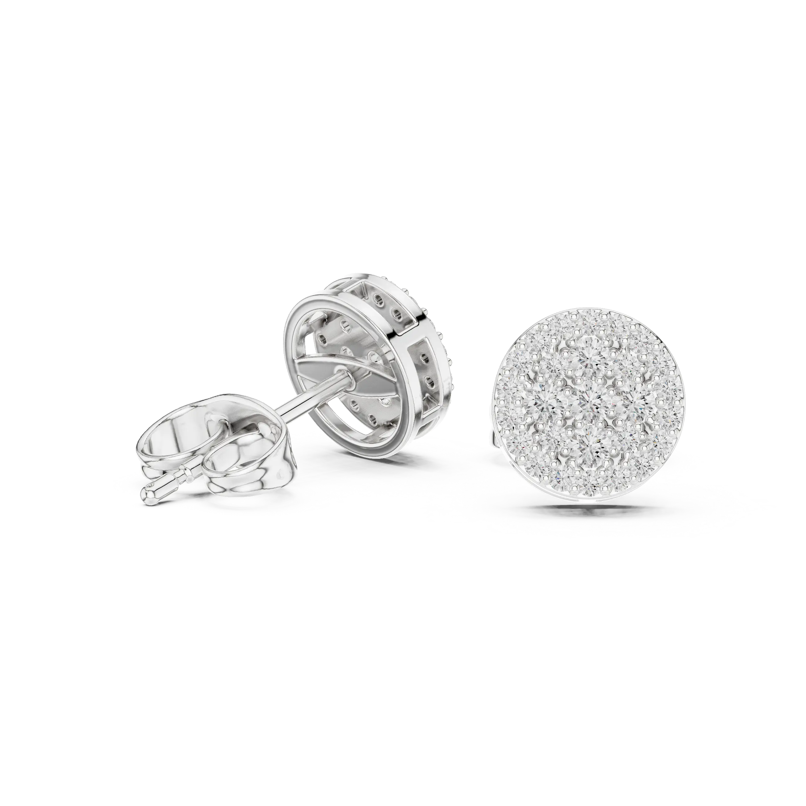 MJER45 - Domed Starlight Medallion Stud Earrings