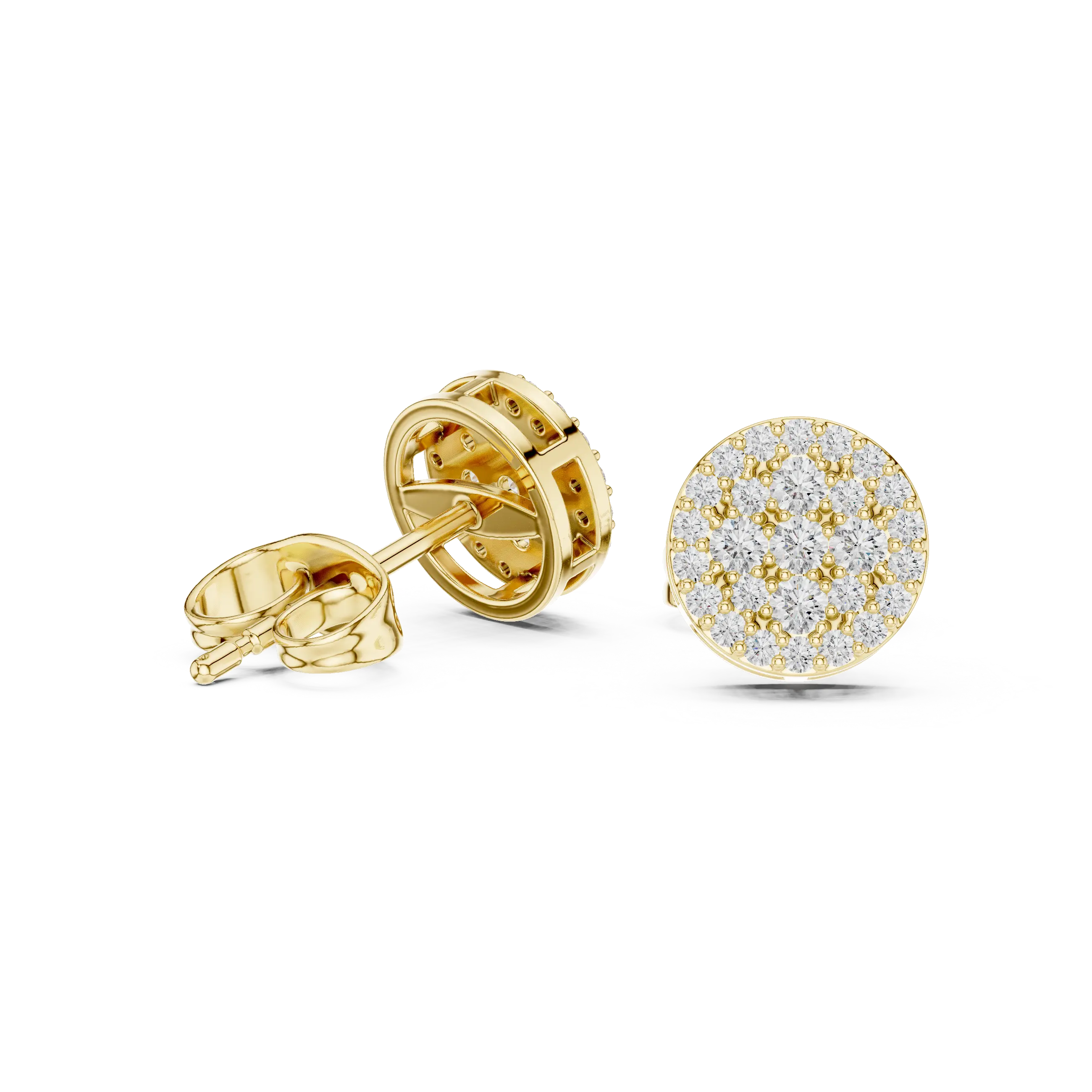 MJER45 - Domed Starlight Medallion Stud Earrings