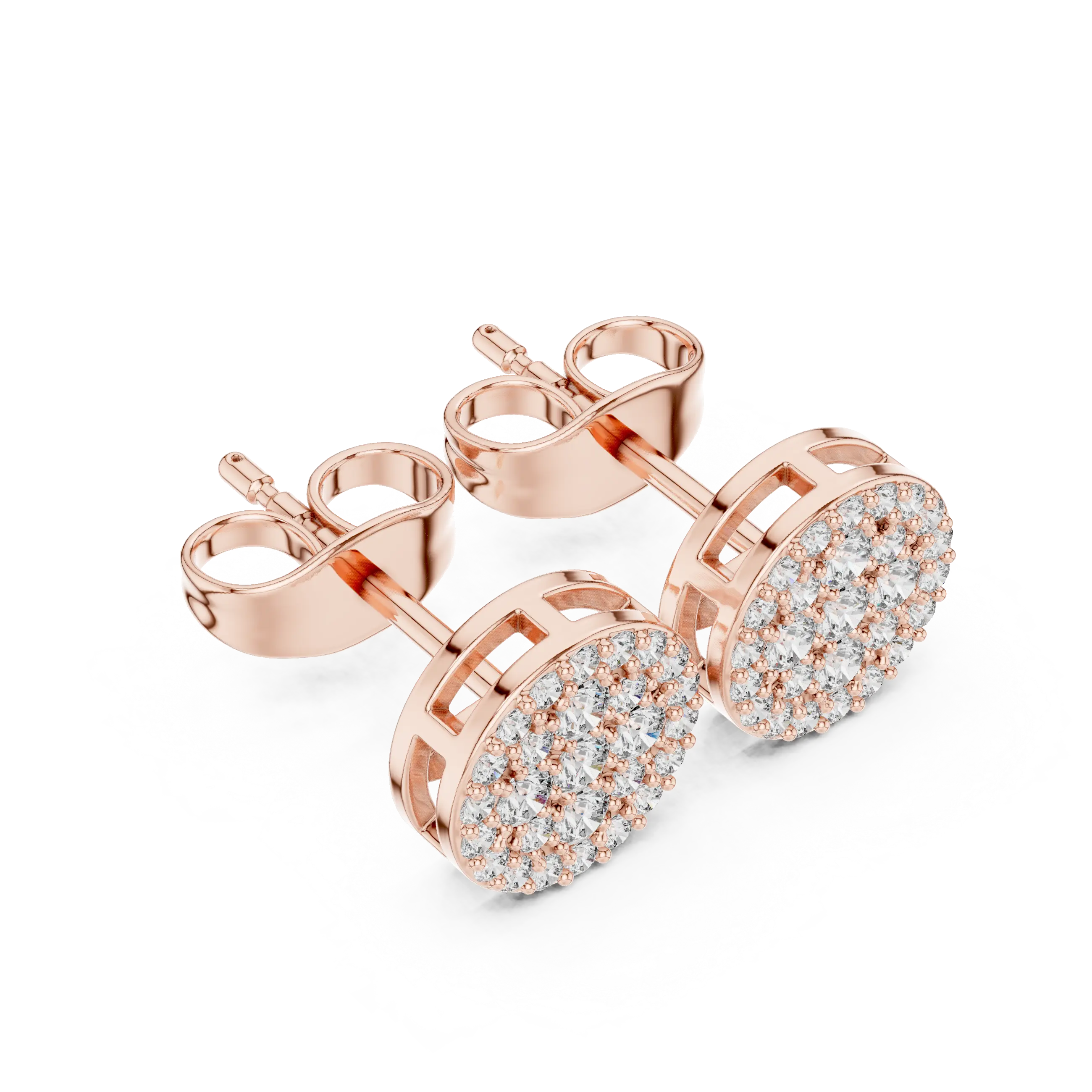 MJER45 - Domed Starlight Medallion Stud Earrings