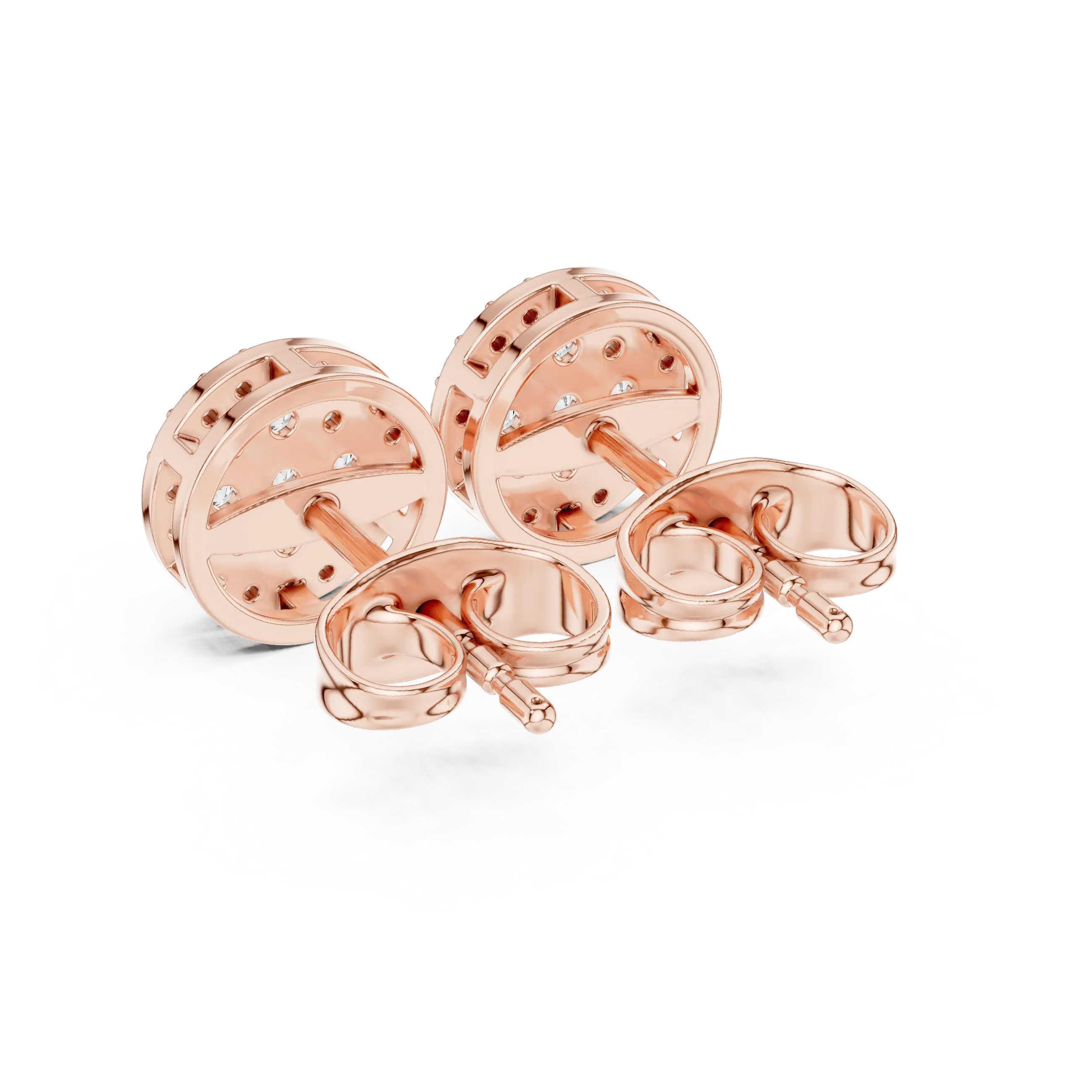 MJER45 - Domed Starlight Medallion Stud Earrings