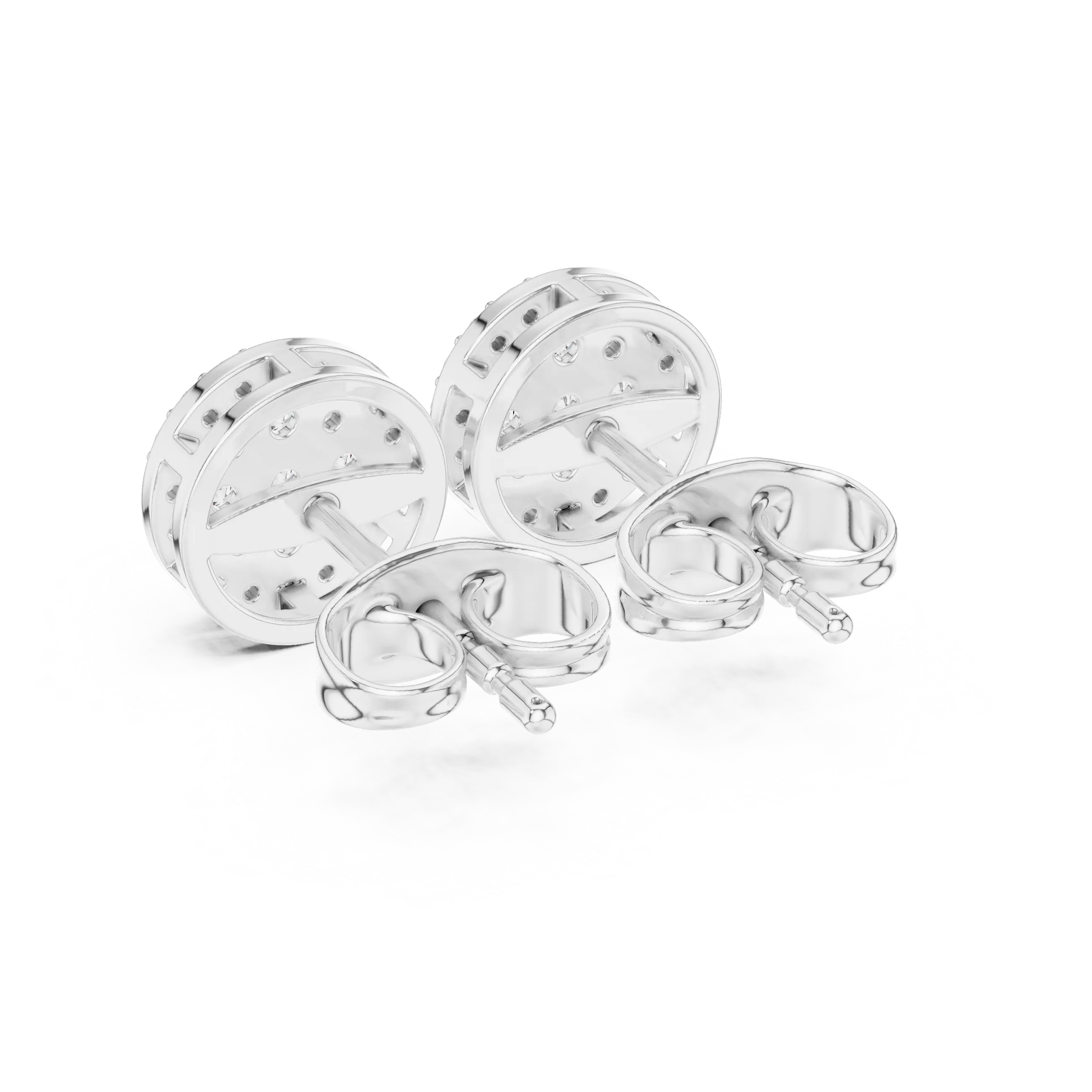 MJER45 - Domed Starlight Medallion Stud Earrings