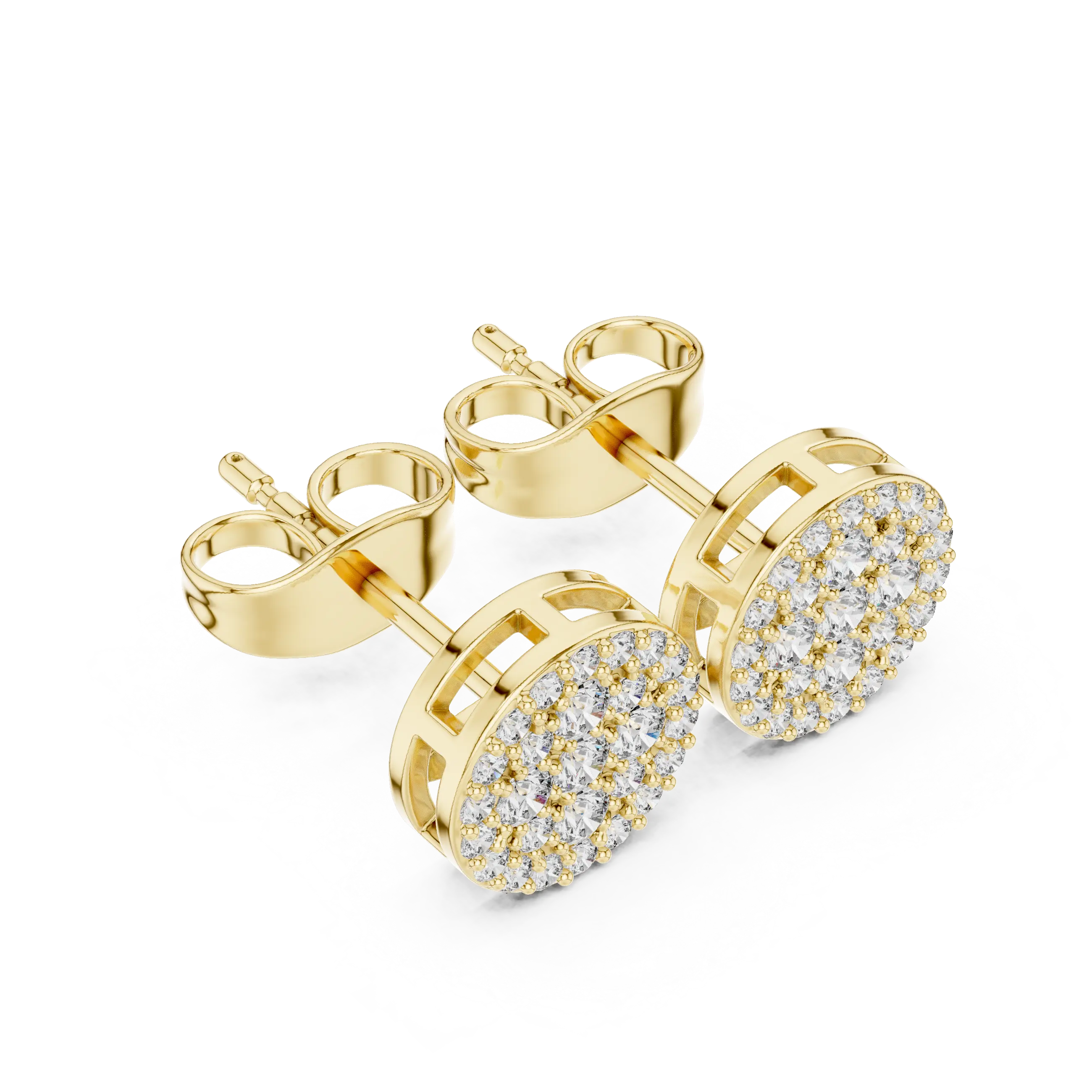 MJER45 - Domed Starlight Medallion Stud Earrings