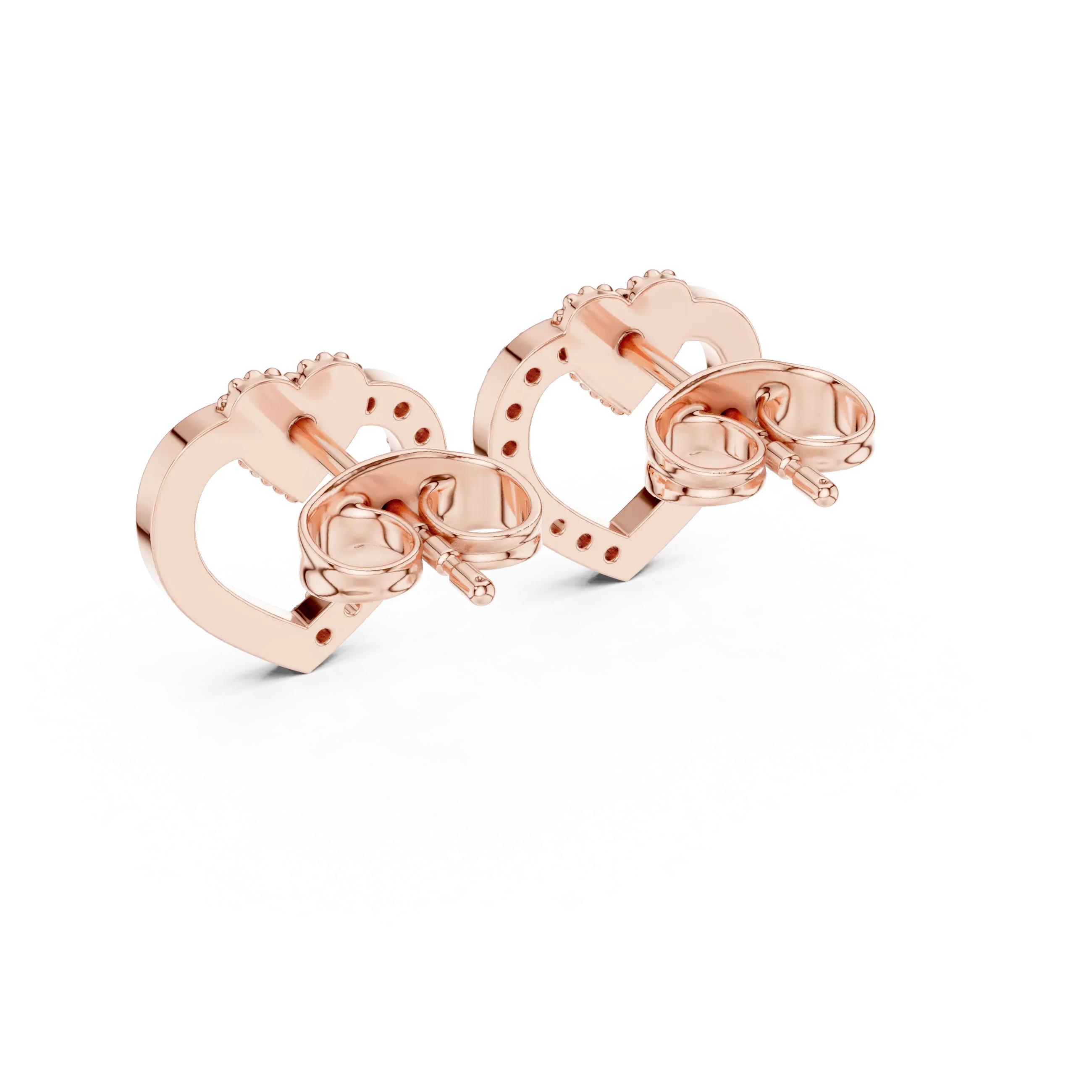MJER46 - Open Heart Split Pavé Silhouette Studs