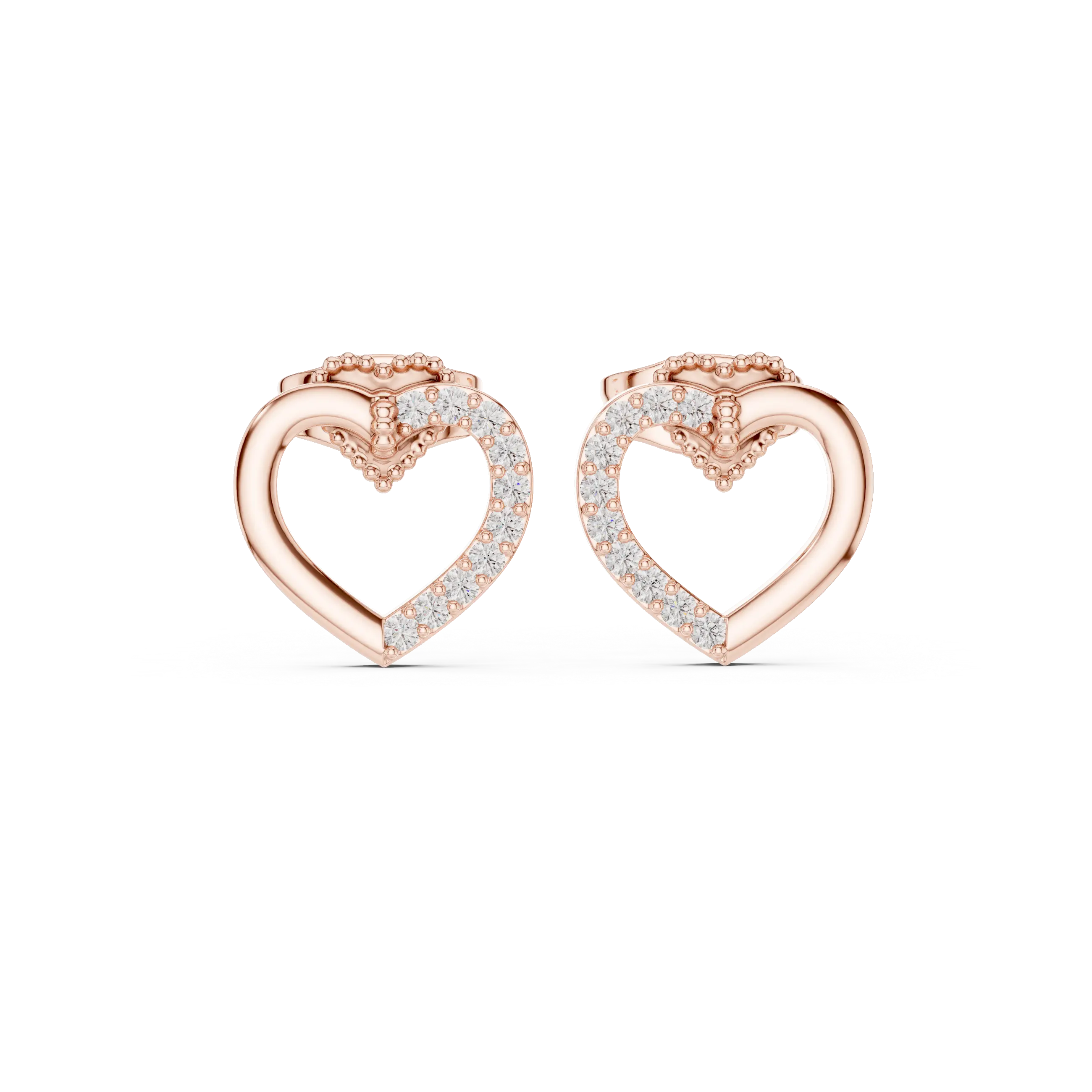 MJER46 - Open Heart Split Pavé Silhouette Studs