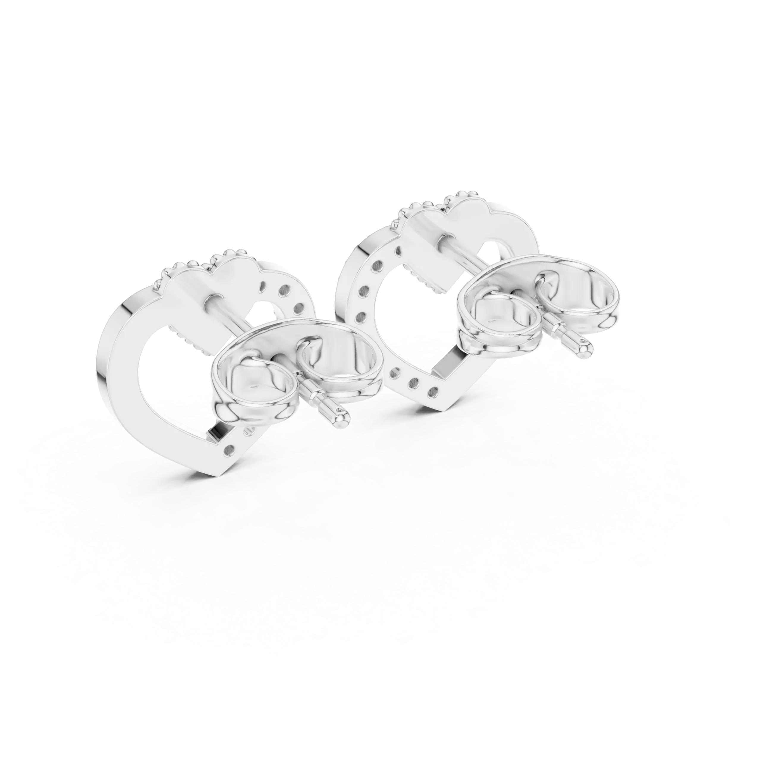 MJER46 - Open Heart Split Pavé Silhouette Studs