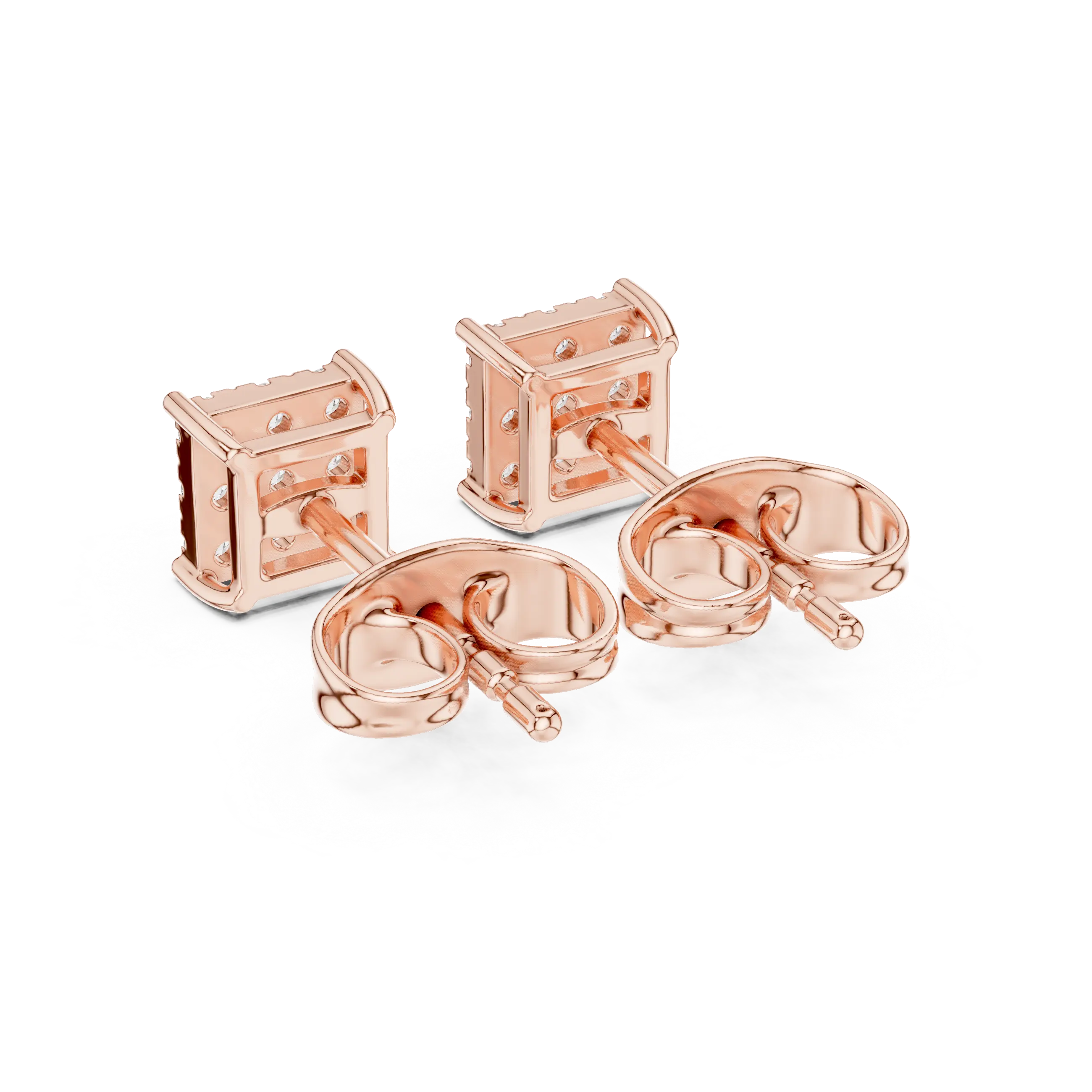 MJER42 - Princess-Style Nine-Stone Quad Studs