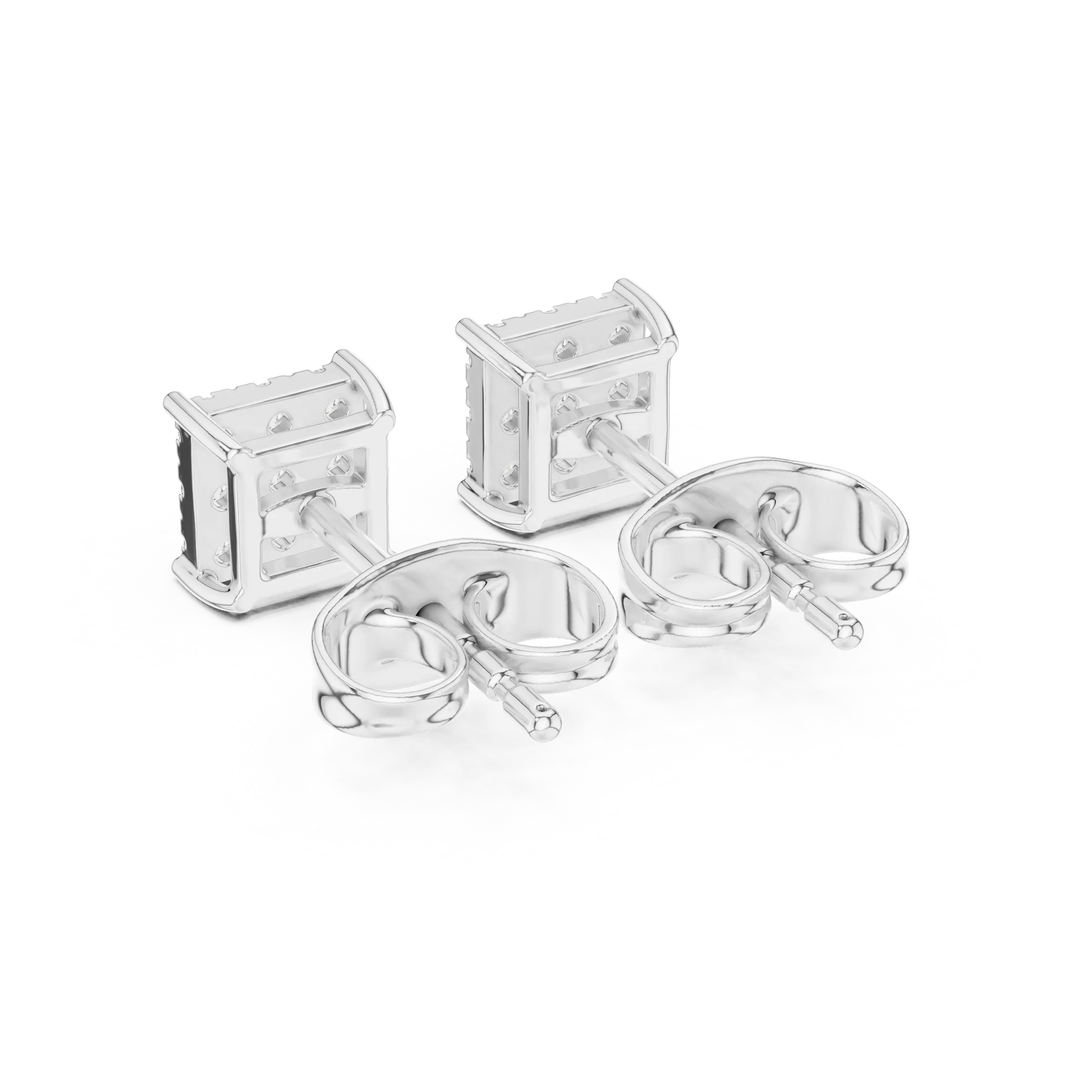 MJER42 - Princess-Style Nine-Stone Quad Studs