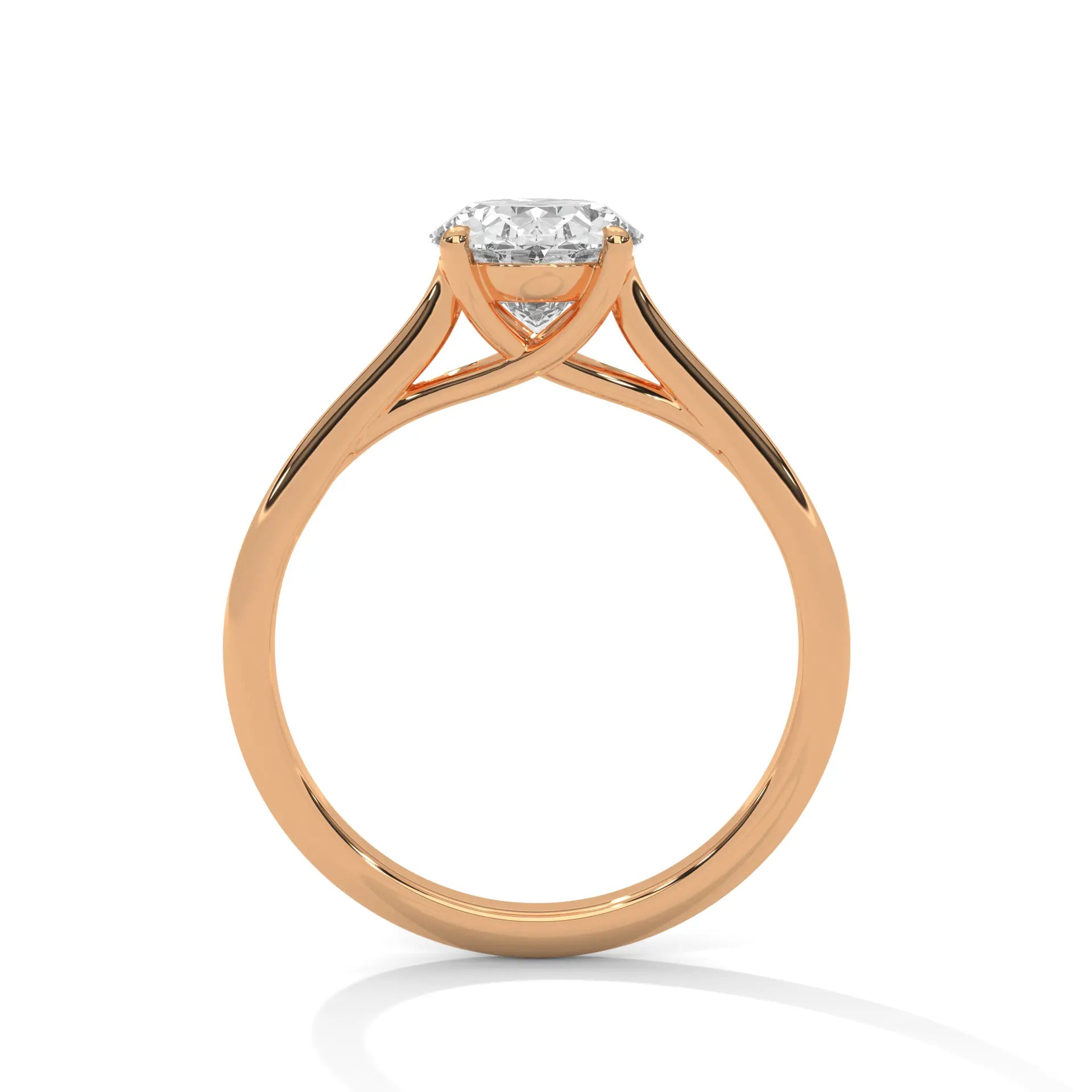 MJBS7 - Oval Solitaire Engagement Ring with Polished Band