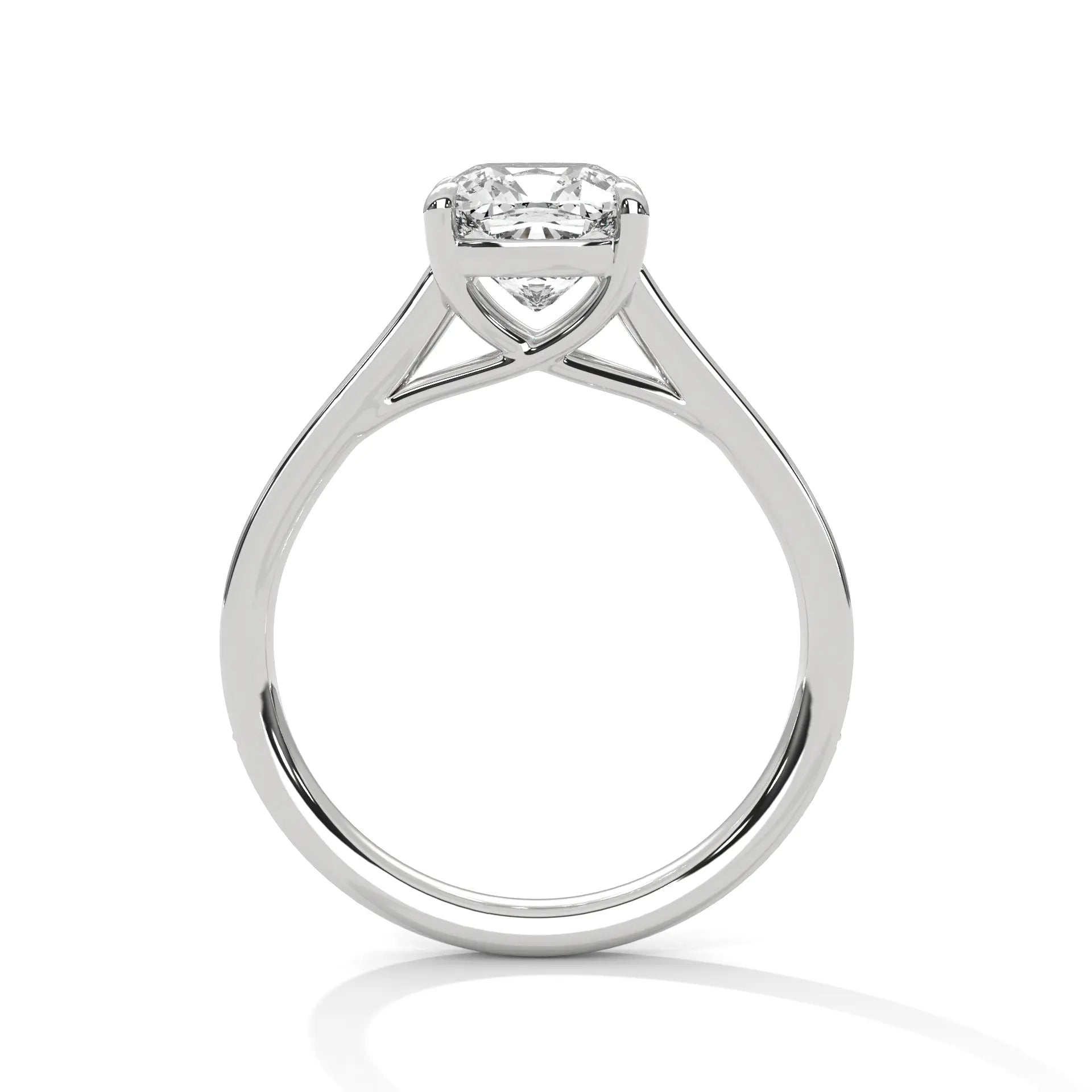 MJBS20 - Cushion Cut Solitaire Engagement Ring with Delicate Accents